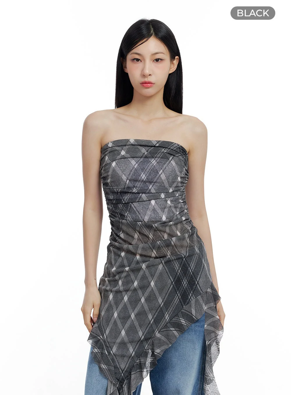 Checkered Ruffle Midi Dress CO426 - Image 10