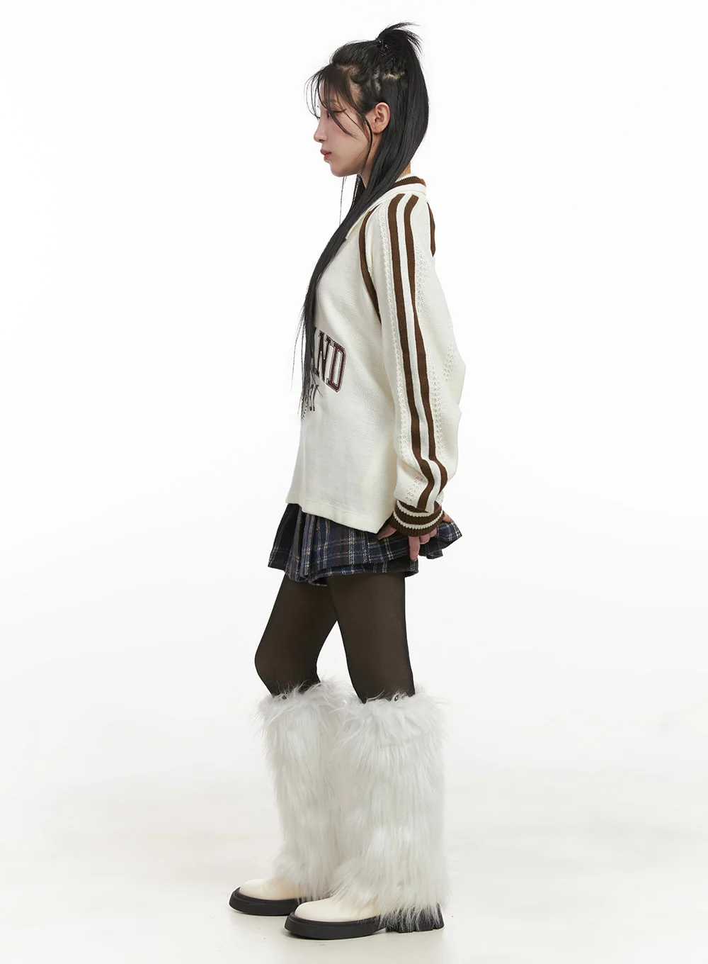 Checkered Winter Pleated Mini Skirt CJ516 - Image 3