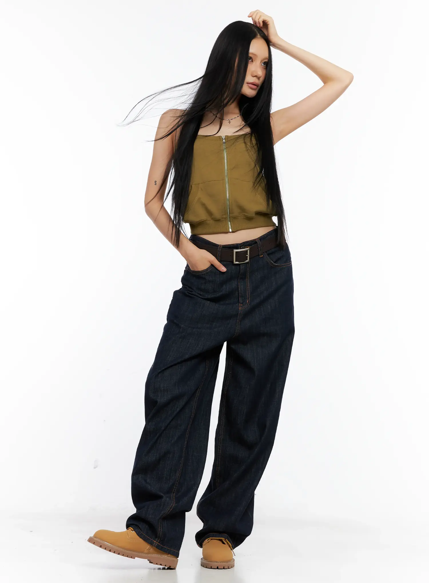Cherry No-Fade Wide-Leg Denim Jeans CL529 - Image 2