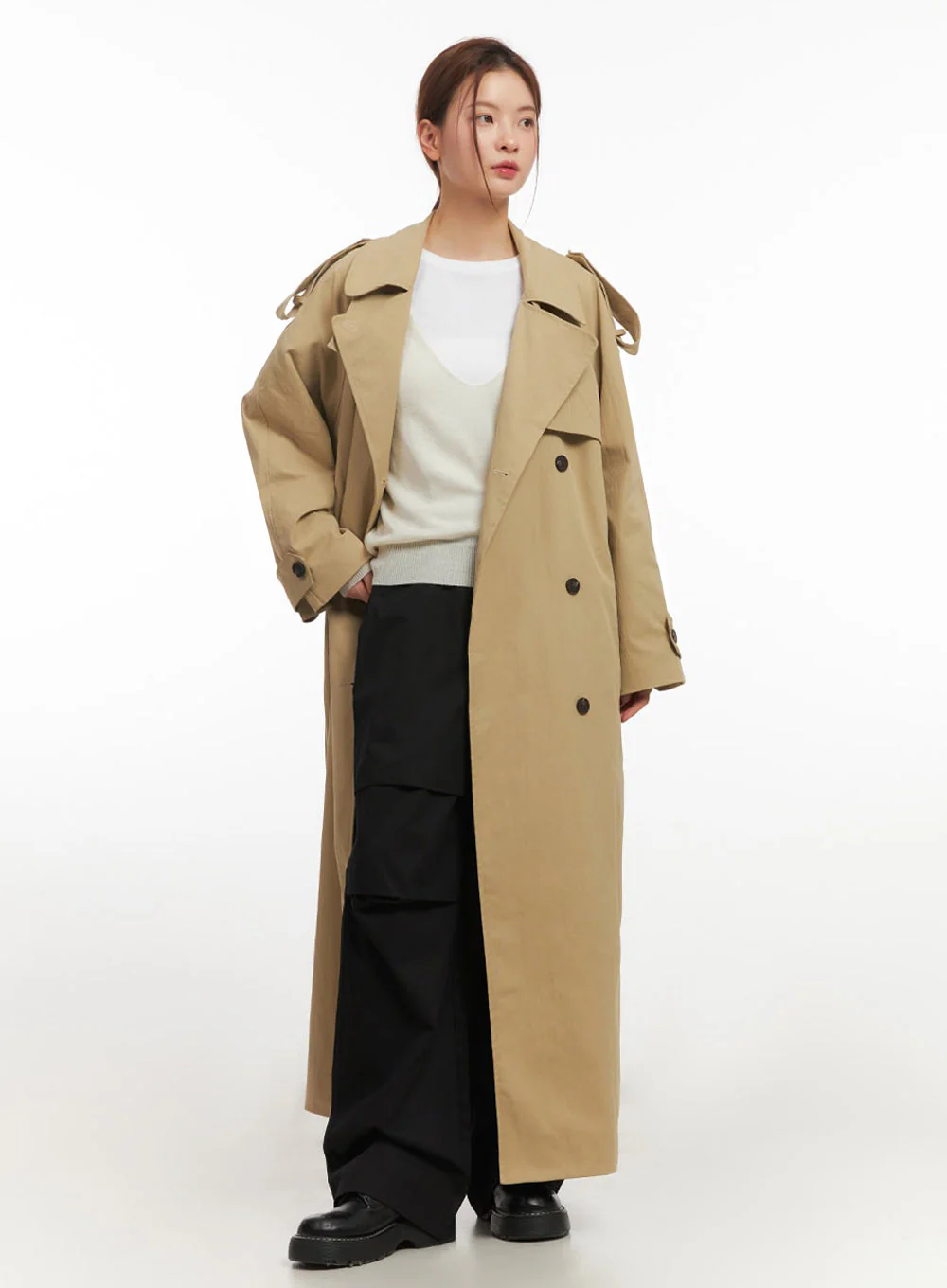 Chic Buckle Trench Coat IM513 - Image 15