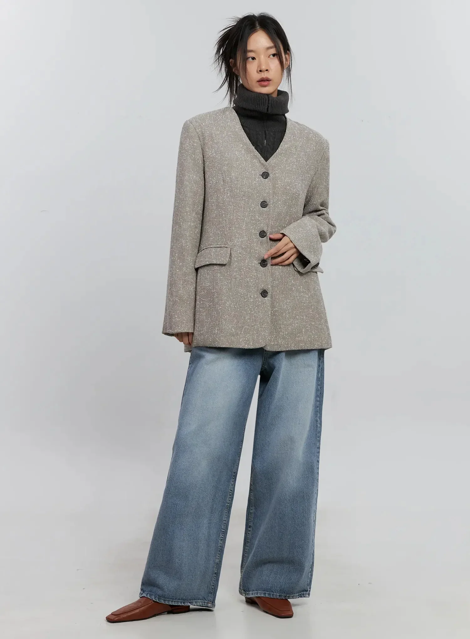 Chic Button-Up Jacket IS515 - Image 12