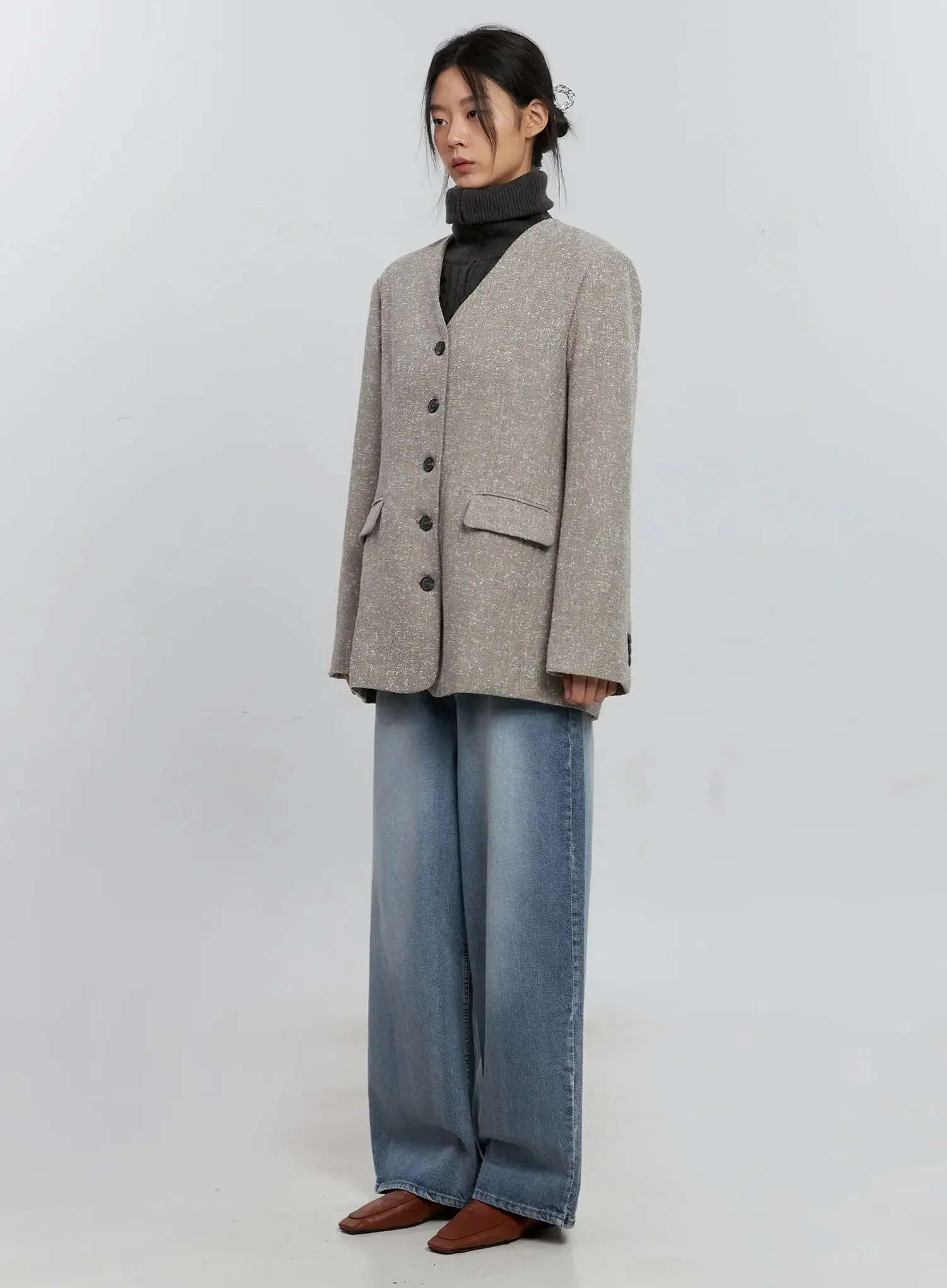 Chic Button-Up Jacket IS515 - Image 5
