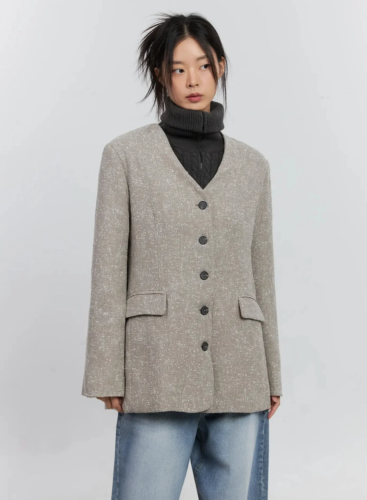 Chic Button-Up Jacket IS515 - Image 9
