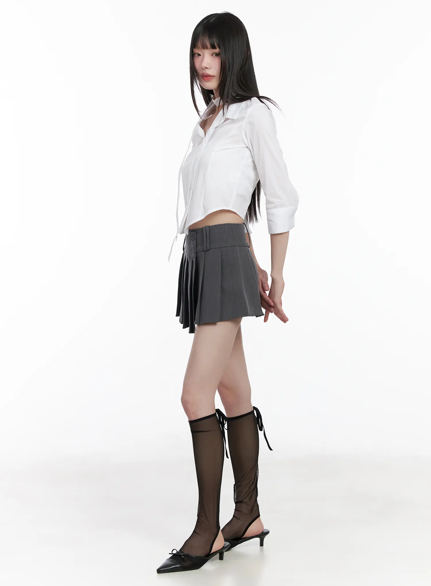 Chic Cropped Blouse & Scarf Set CM525 - Image 4