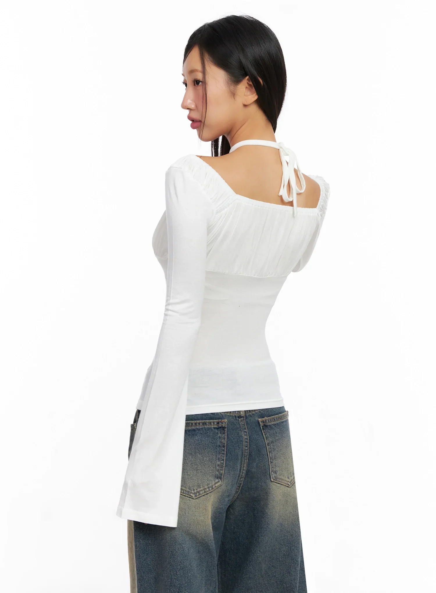 Chic Cross Strap Long Sleeve Tee IG528 - Image 6
