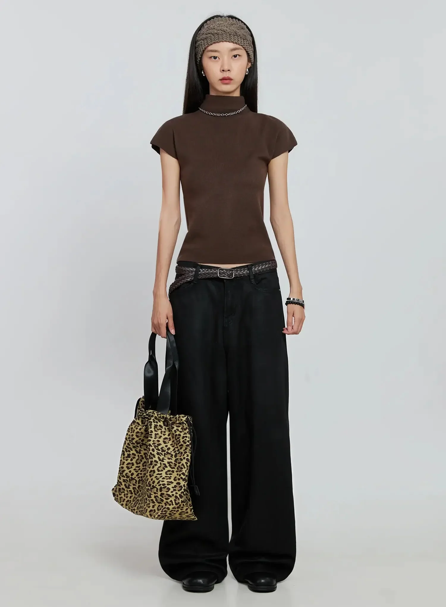 Chic High Neck Knit Top IO530