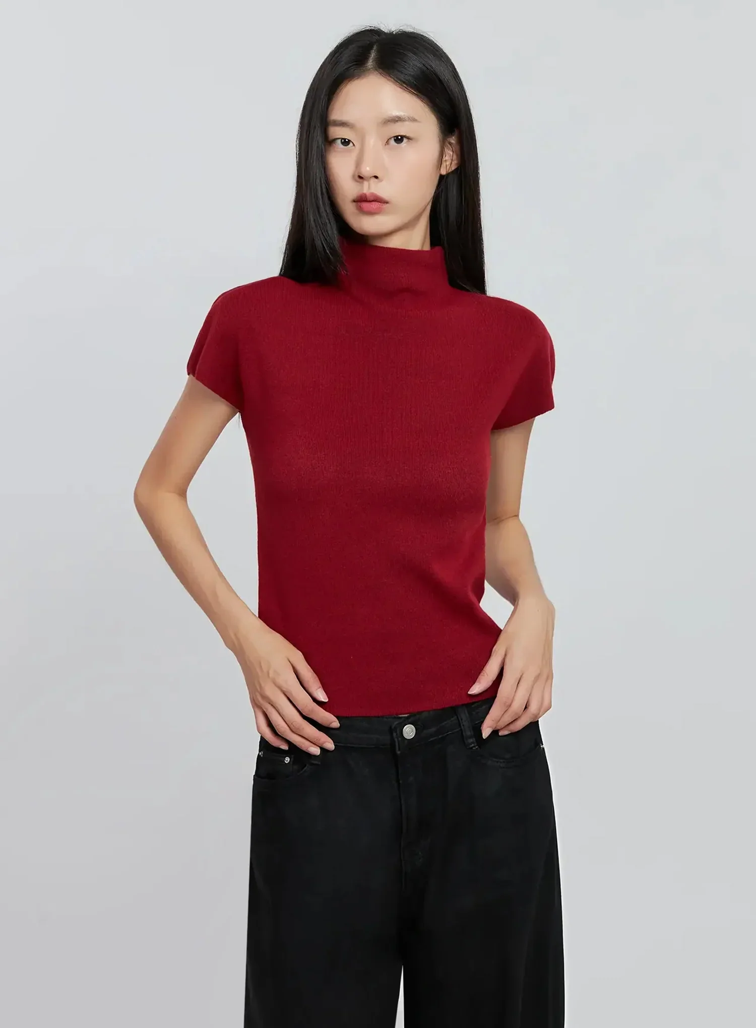 Chic High Neck Knit Top IO530 - Image 10