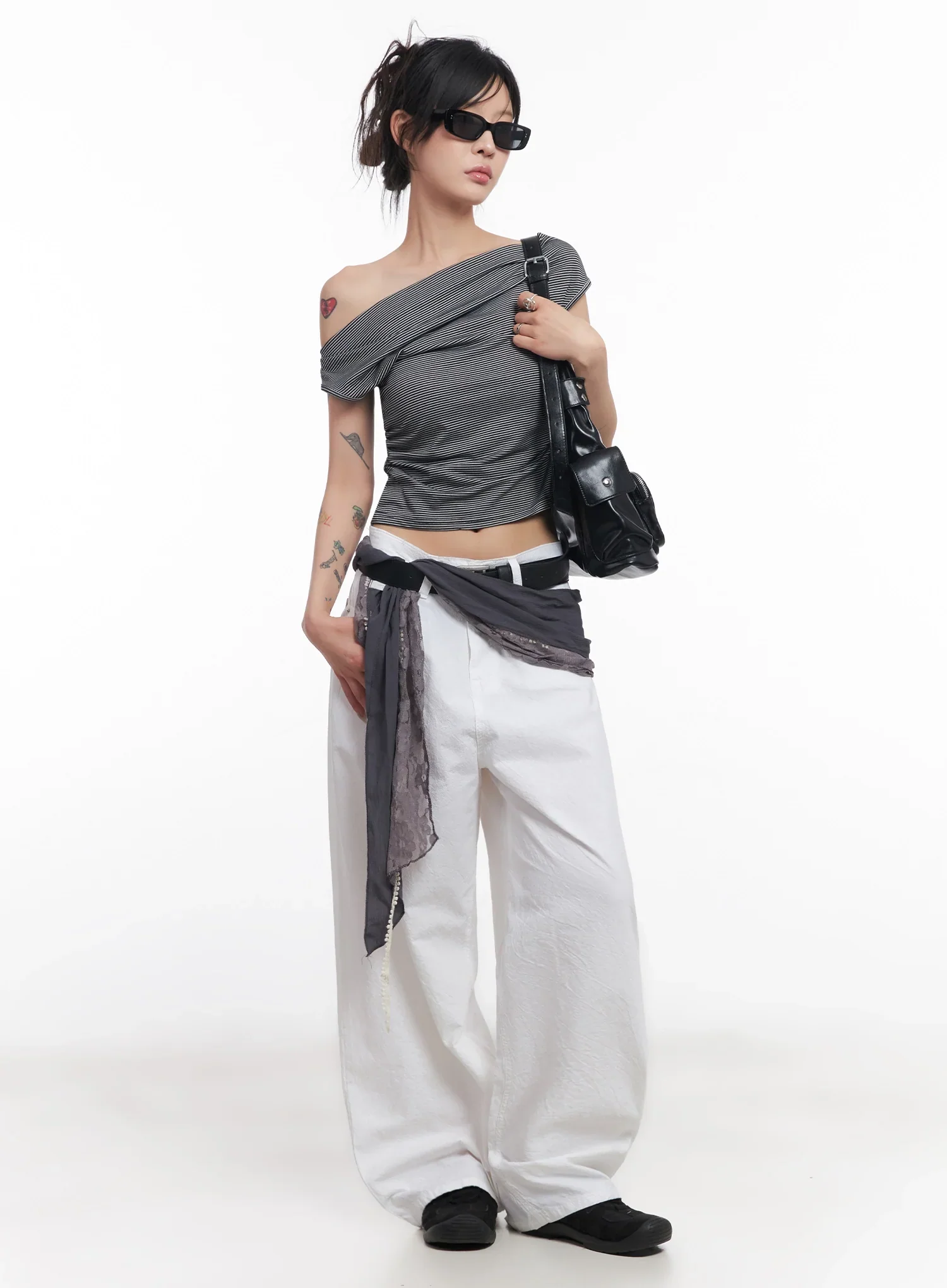 Chic Off-Shoulder Striped Tee IC503 - Image 15