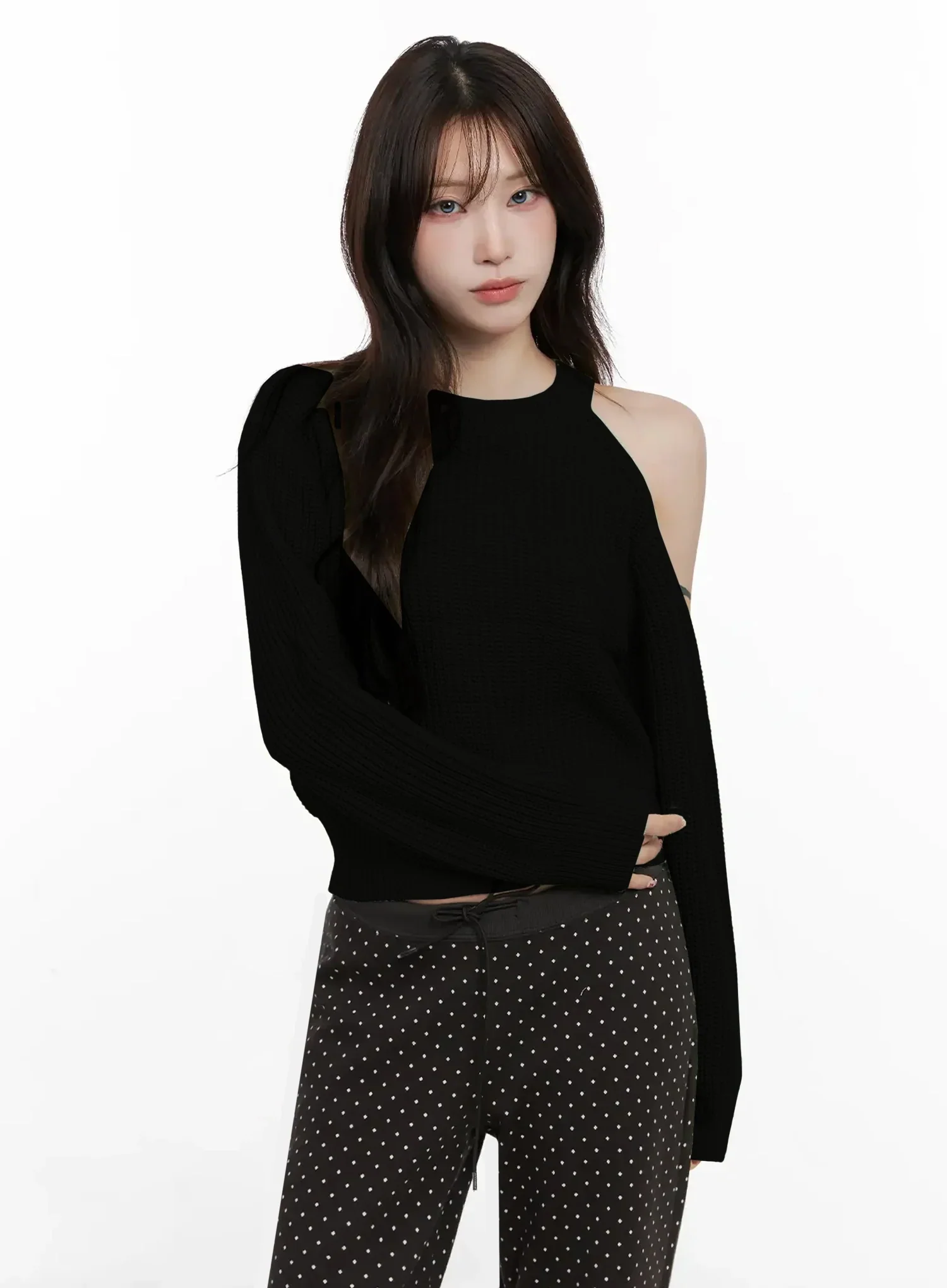 Chic Open Shoulder Knit Top IN514 - Image 13