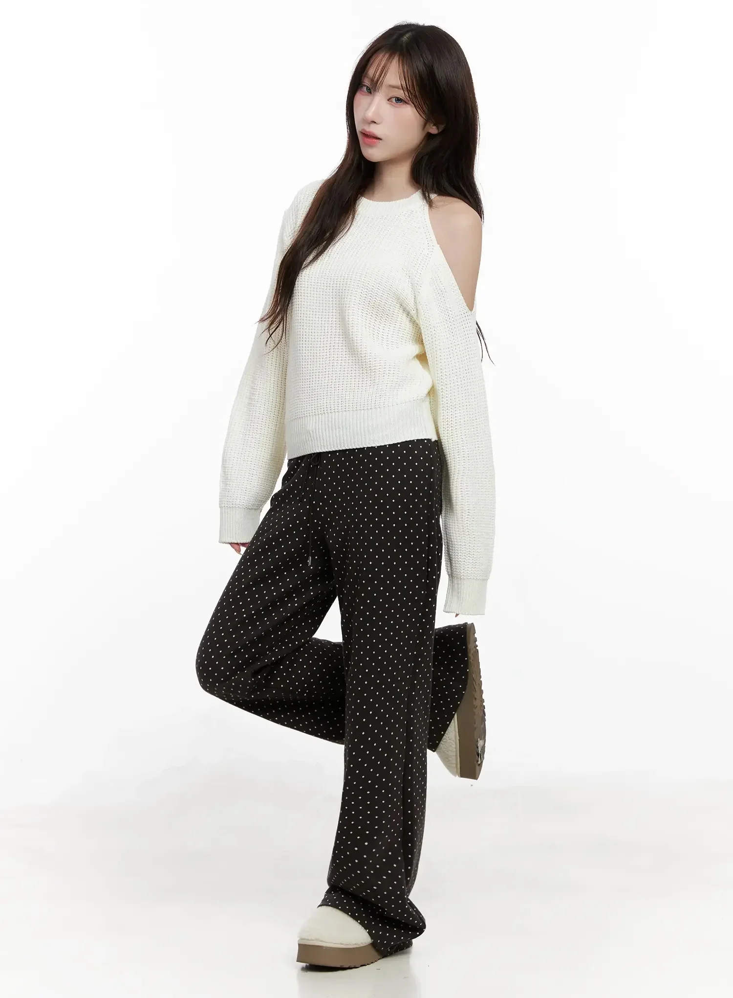 Chic Open Shoulder Knit Top IN514 - Image 8
