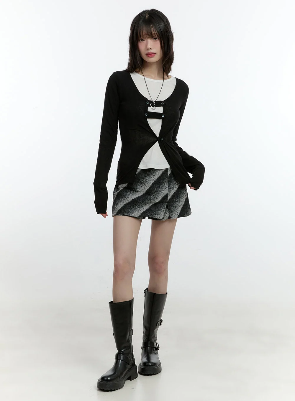 Chic Patterned Mini Skort CF507 - Image 2