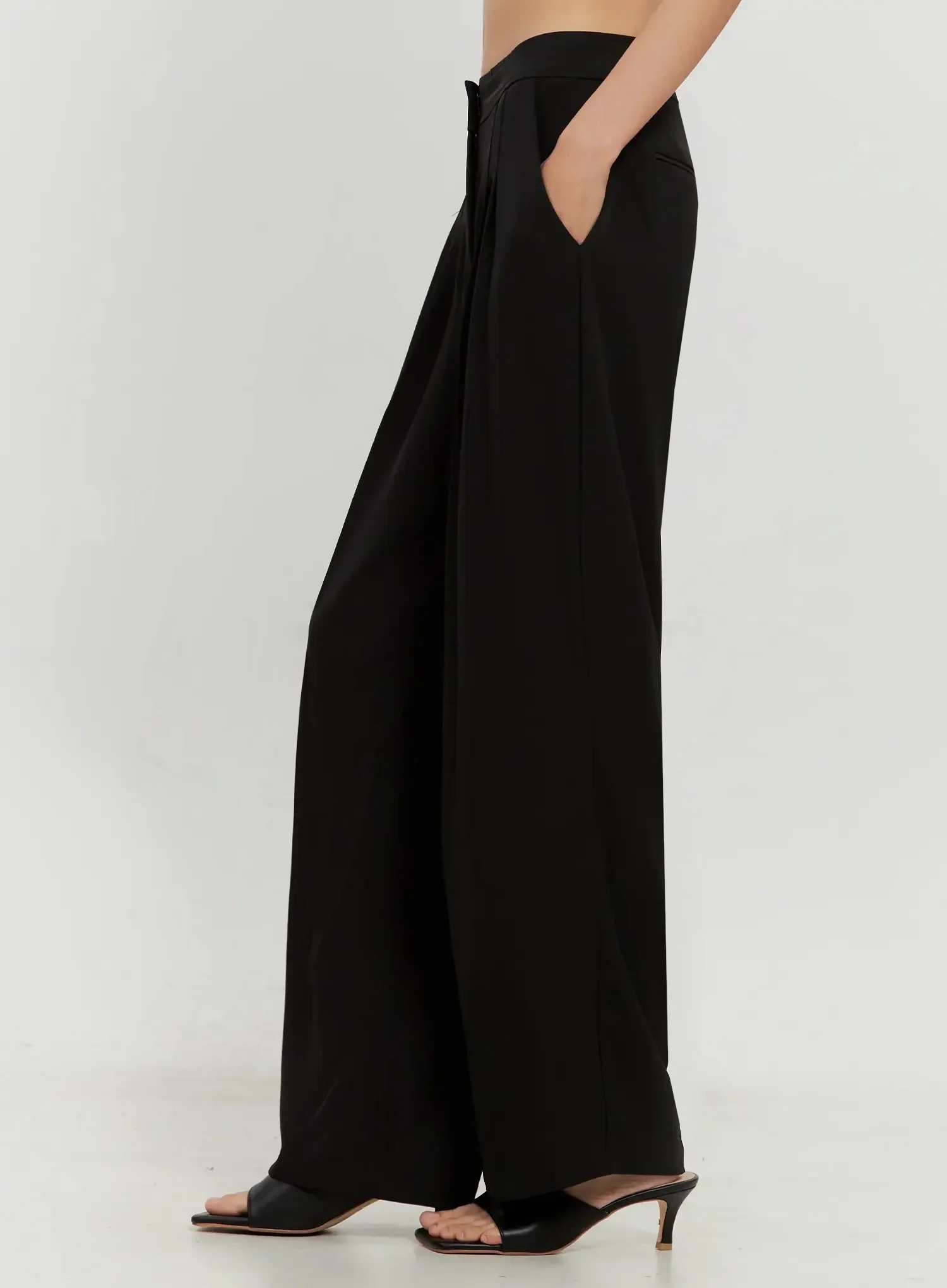 Chic Pintuck Wide-Leg Slacks IS516 - Image 12