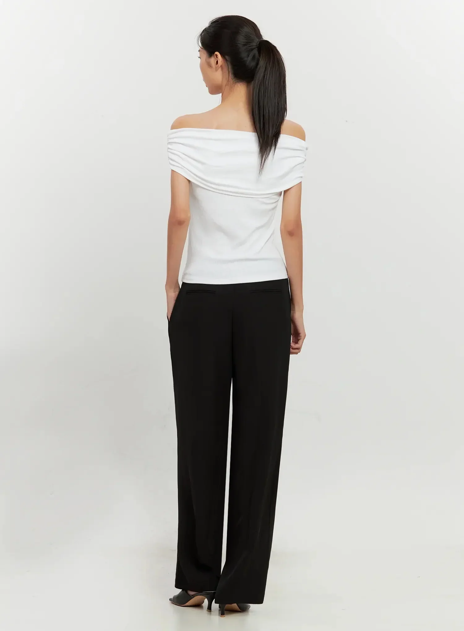 Chic Pintuck Wide-Leg Slacks IS516 - Image 15