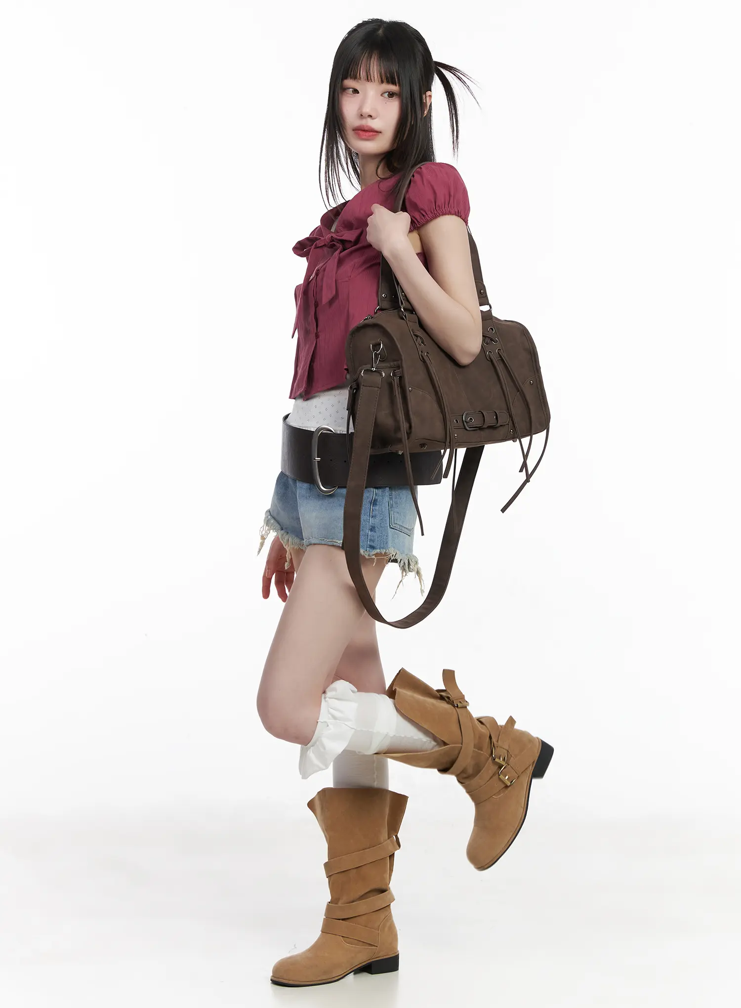 Chic Puff Sleeve Ribbon-Tie Blouse CM525 - Image 6
