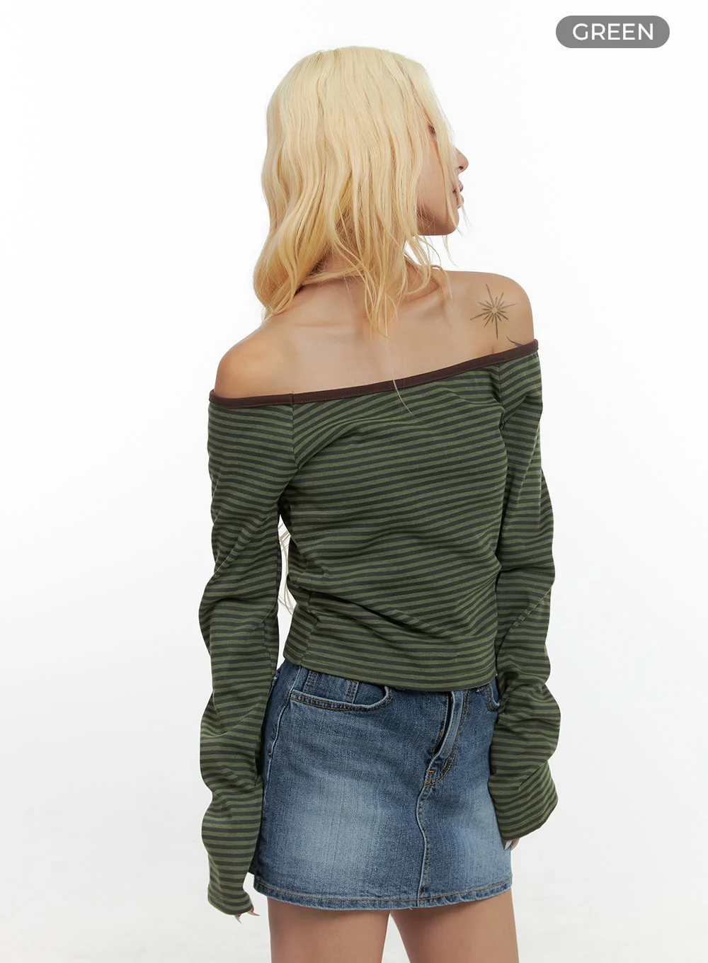 Chic Striped Off-Shoulder Long Sleeve  CS425 - Image 6