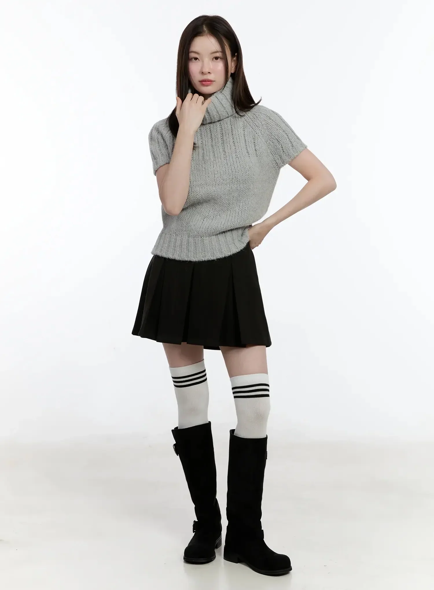 Chic Turtleneck Short Sleeve Sweater ID526 - Image 4