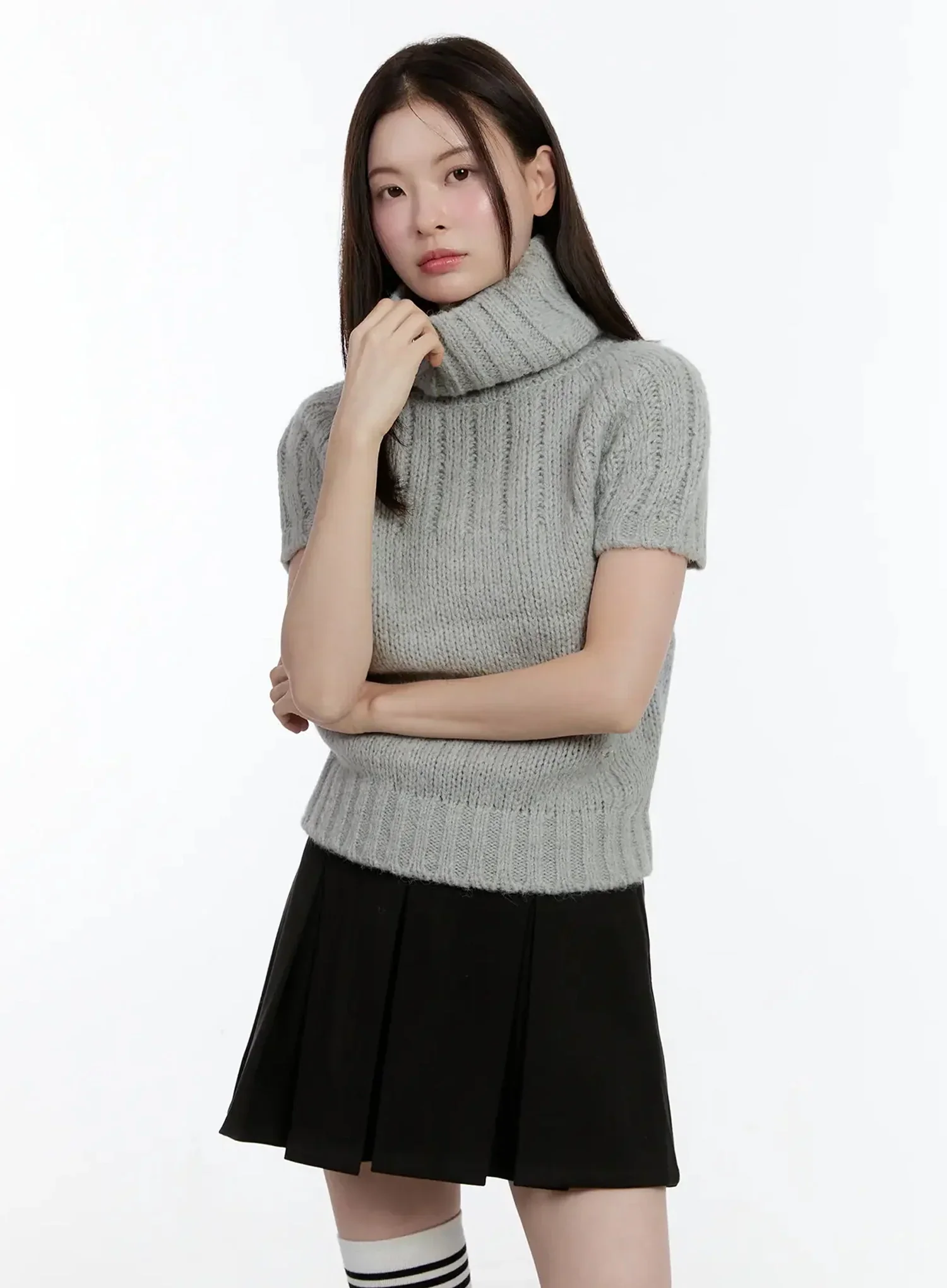 Chic Turtleneck Short Sleeve Sweater ID526 - Image 6