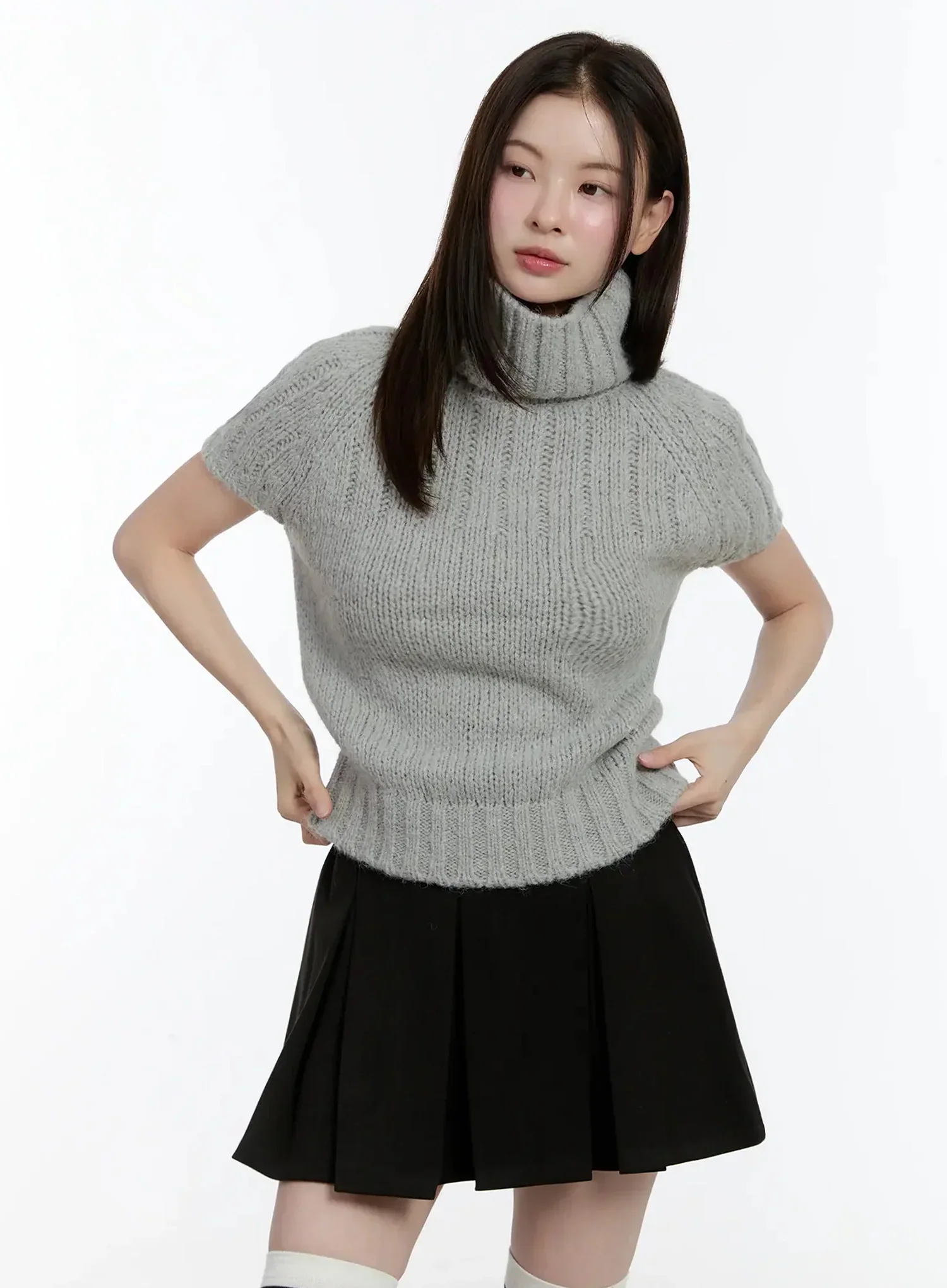 Chic Turtleneck Short Sleeve Sweater ID526 - Image 7
