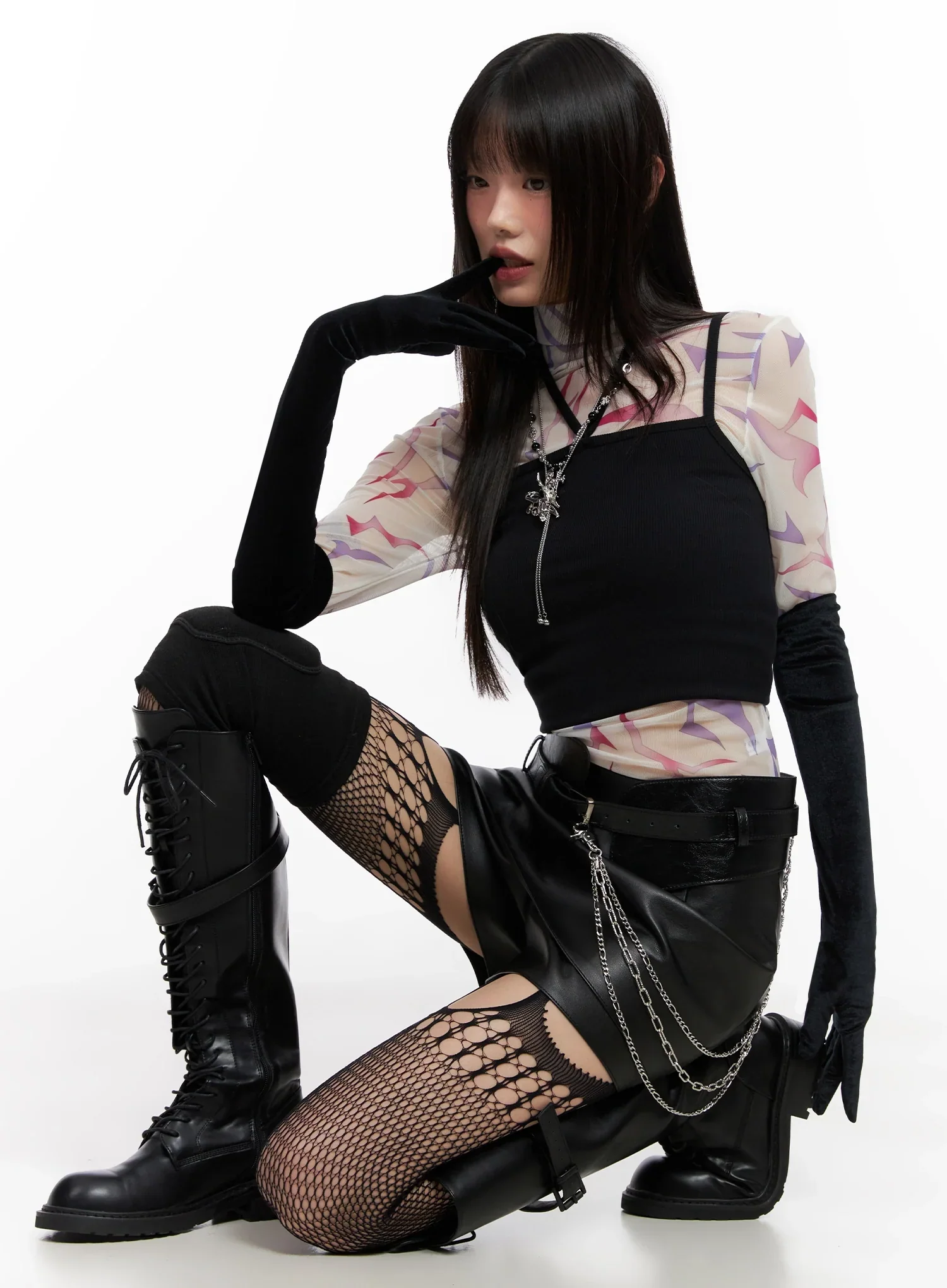 Chic Velvet Long Gloves IN507 - Image 7