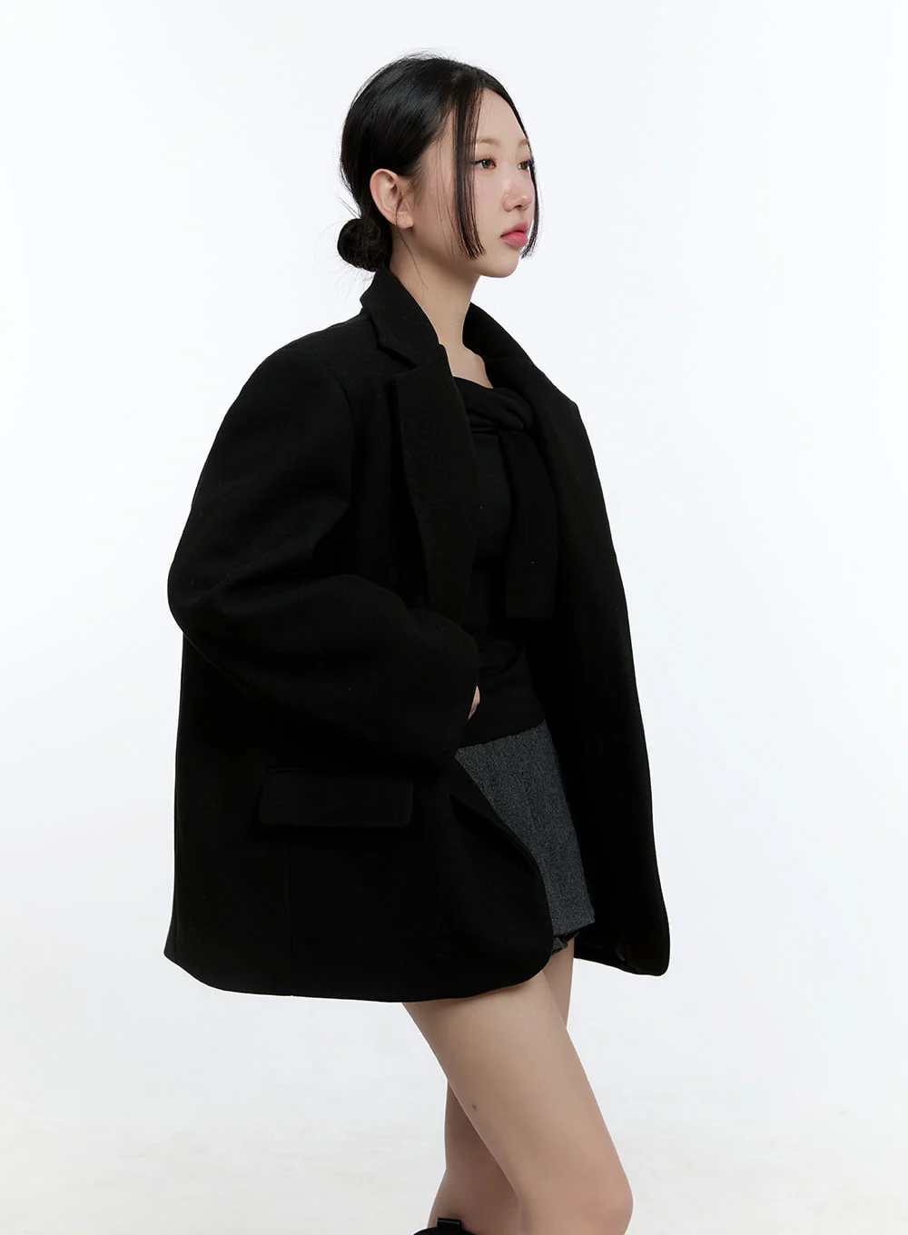 Chic Wool Blend Oversized Blazer CD423 - Image 3