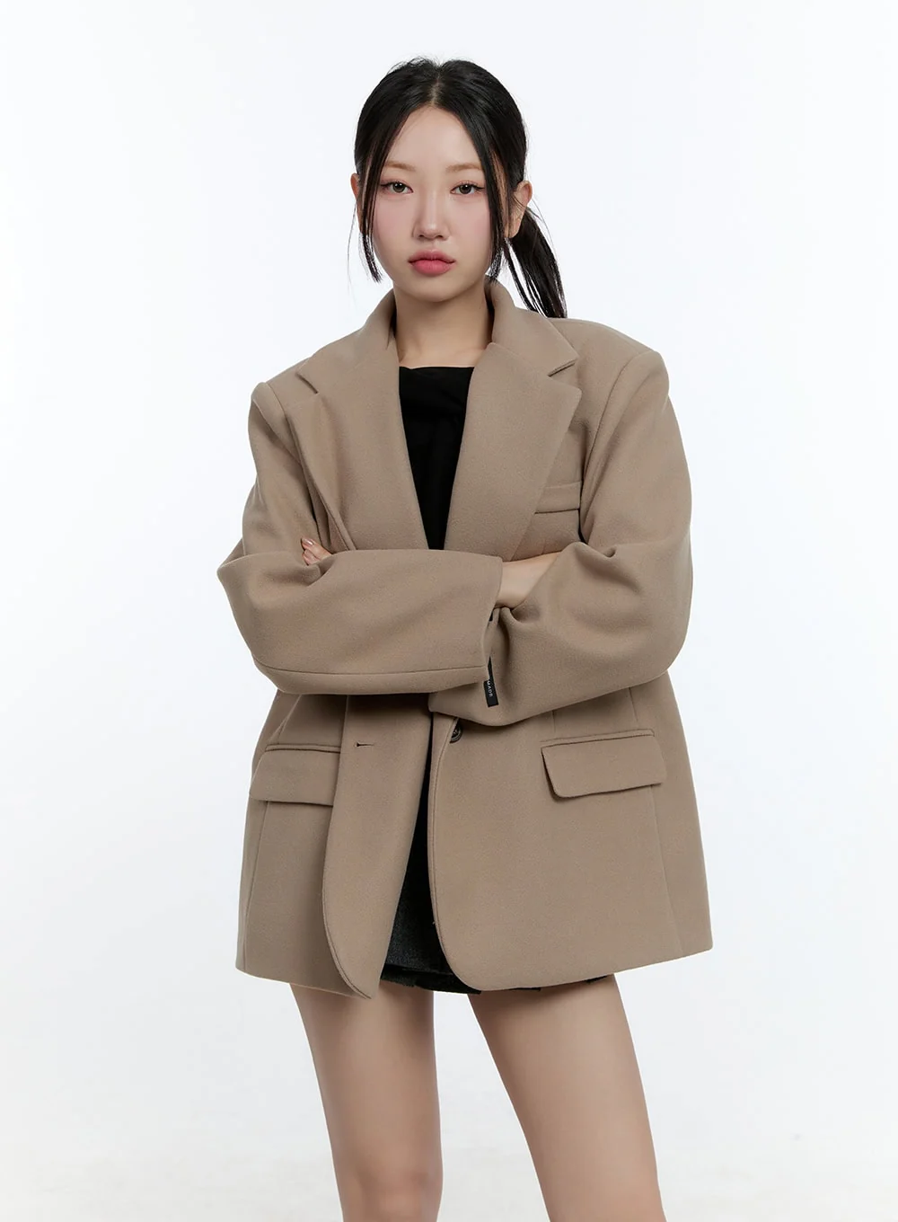 Chic Wool Blend Oversized Blazer CD423 - Image 9