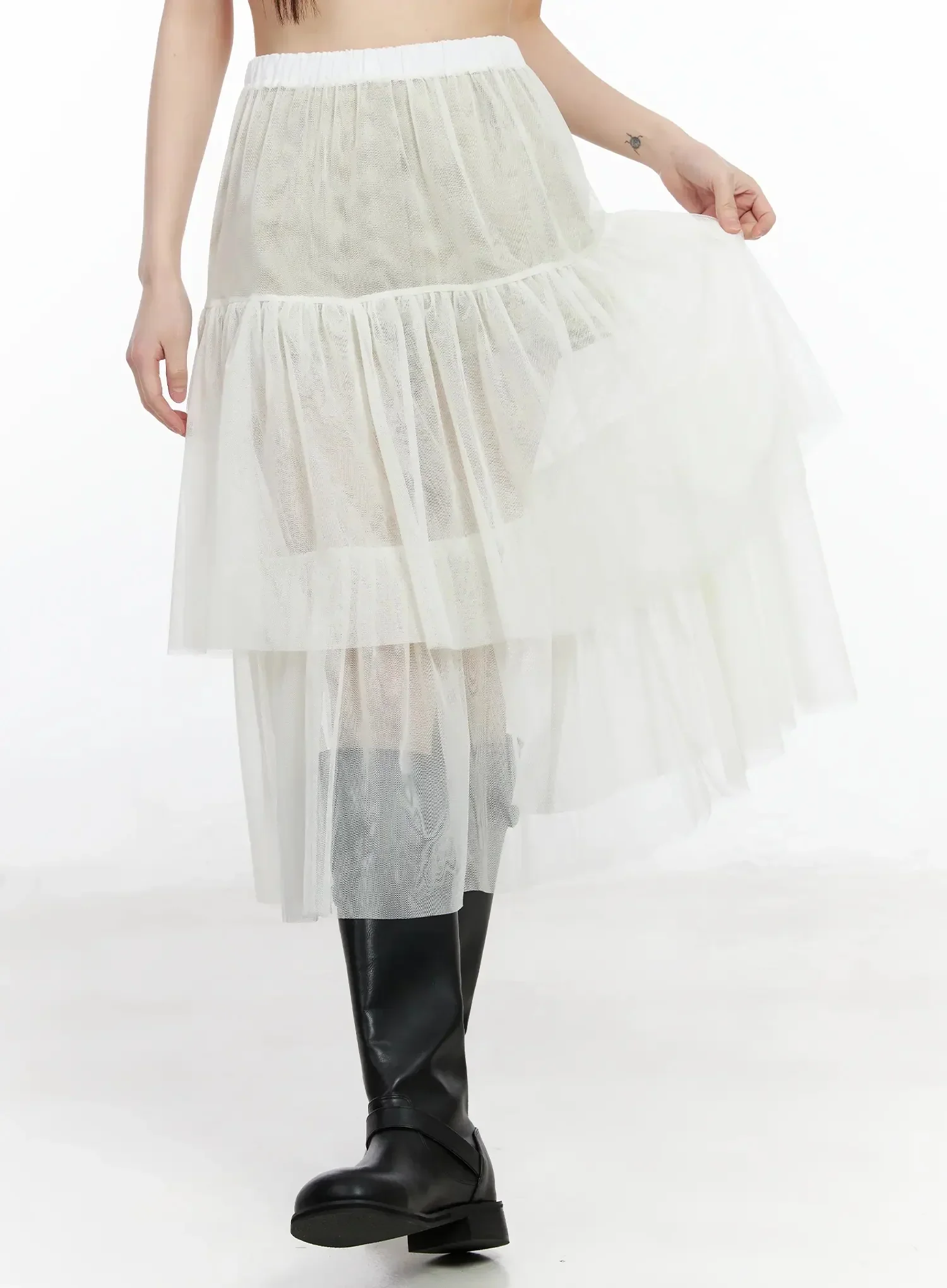 Chiffon Layered Midi Skirt IM523 - Image 5