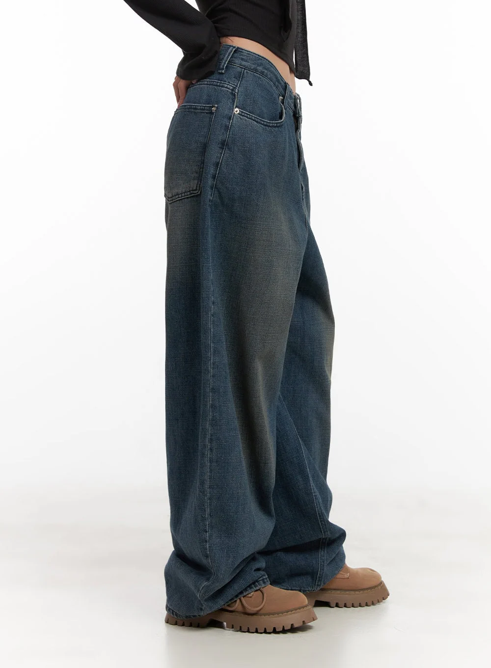Clara Oversize Cotton Denim Baggy Pants CD409 - Image 3