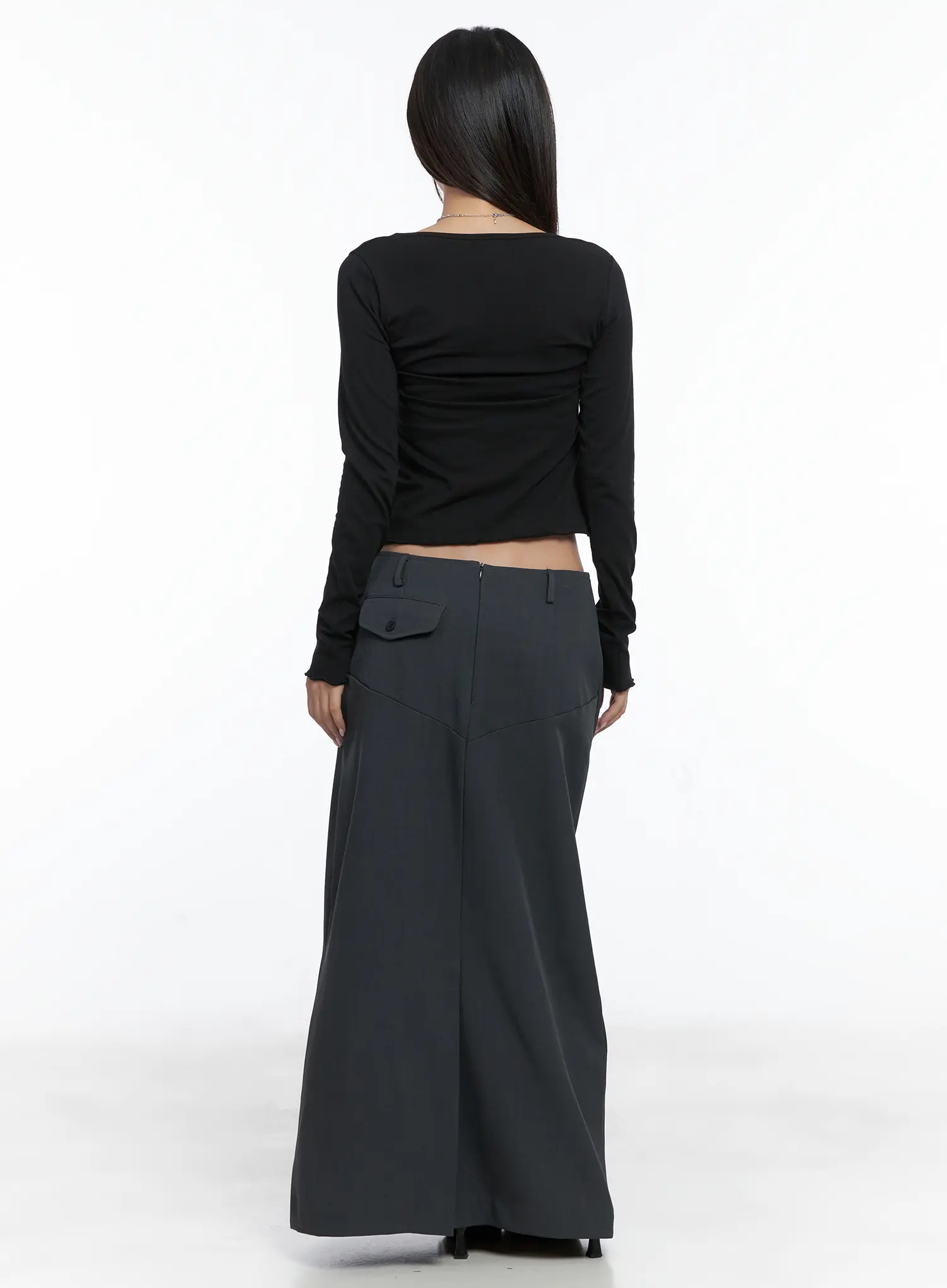 Classic Button Maxi Skirt CS502 - Image 8