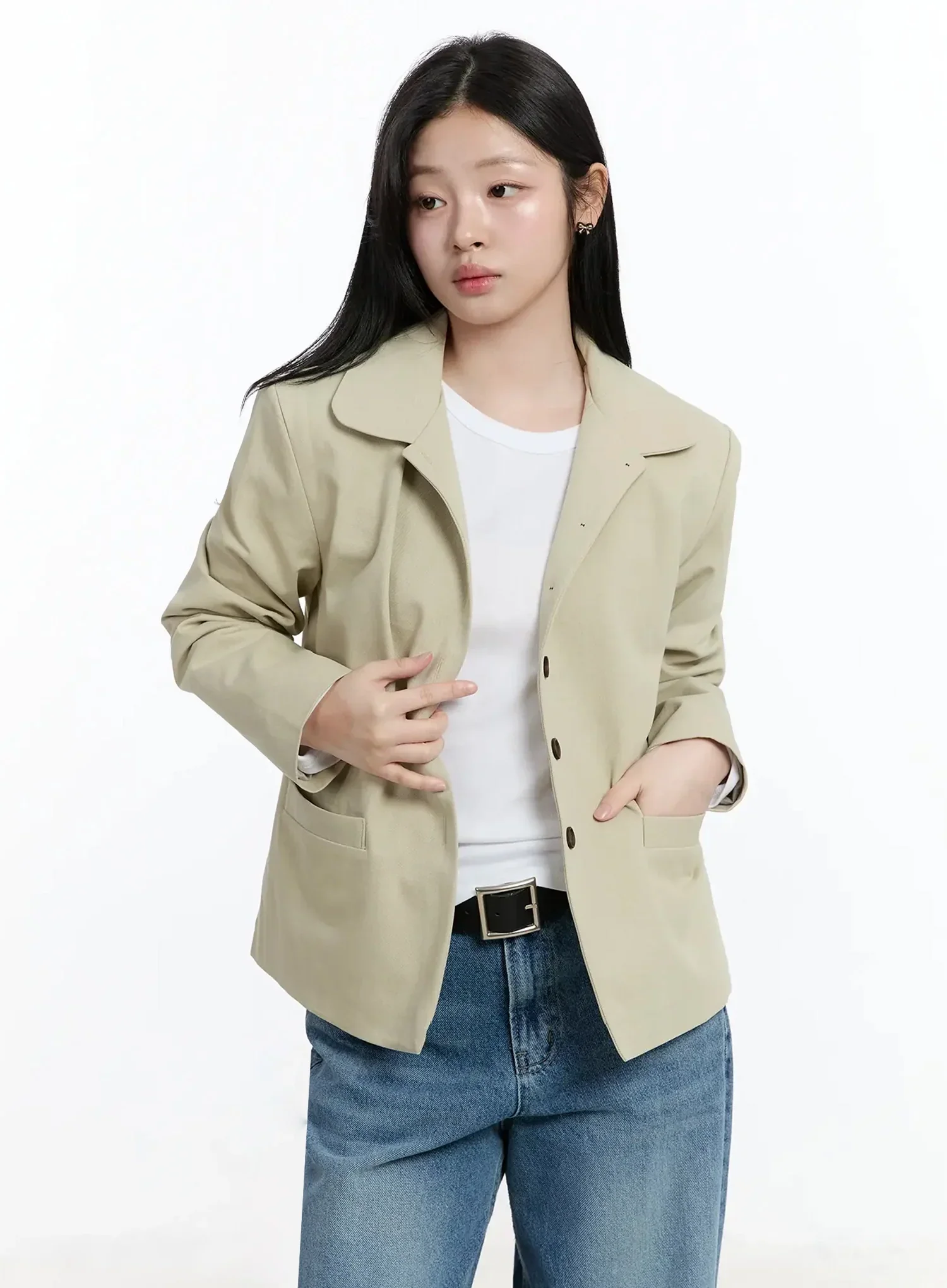 Classic Button-Up Blazer IM519 - Image 13