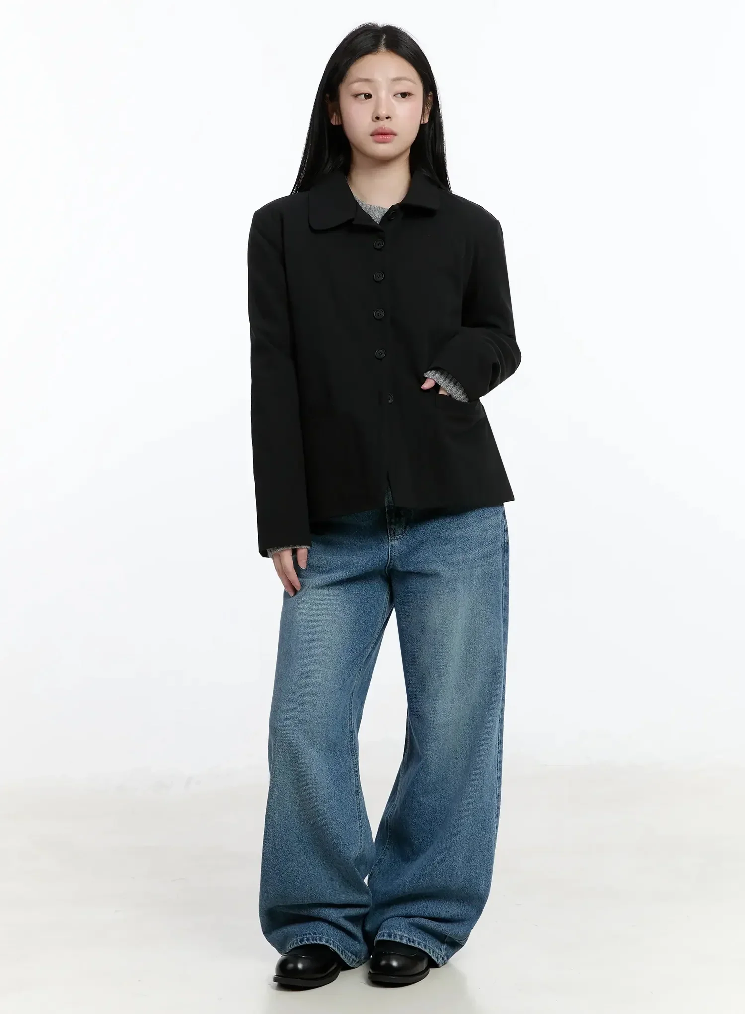 Classic Button-Up Blazer IM519 - Image 5