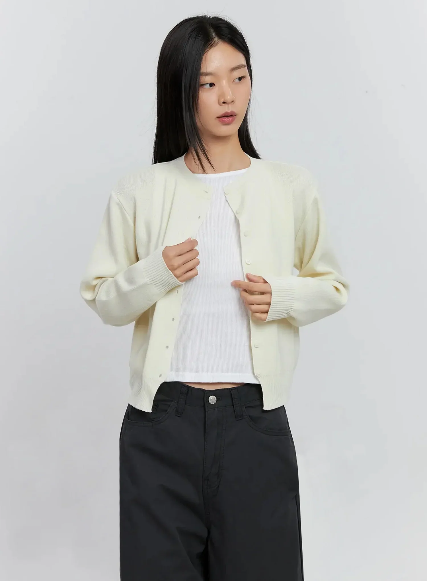 Classic Button-up Cardigan IS515 - Image 13