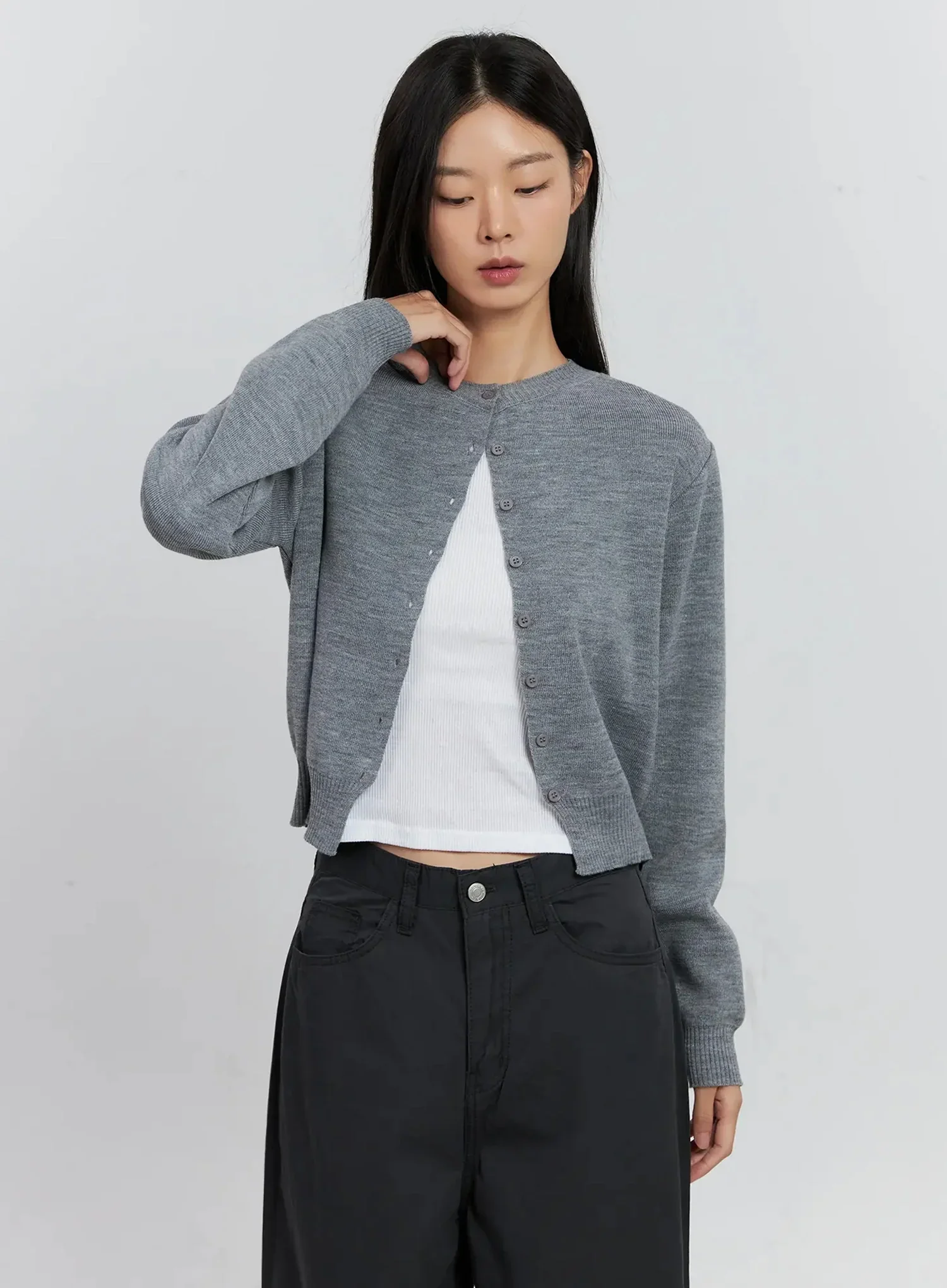 Classic Button-up Cardigan IS515 - Image 8