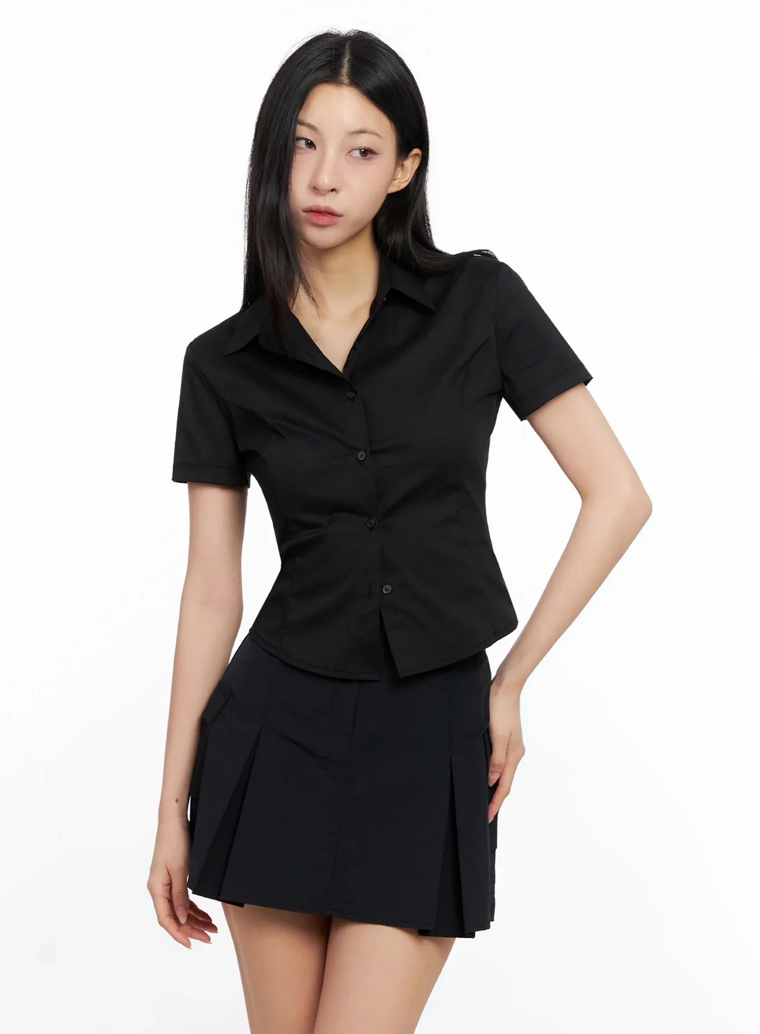 Classic Button-Up Short-Sleeve Shirt IG508 - Image 20