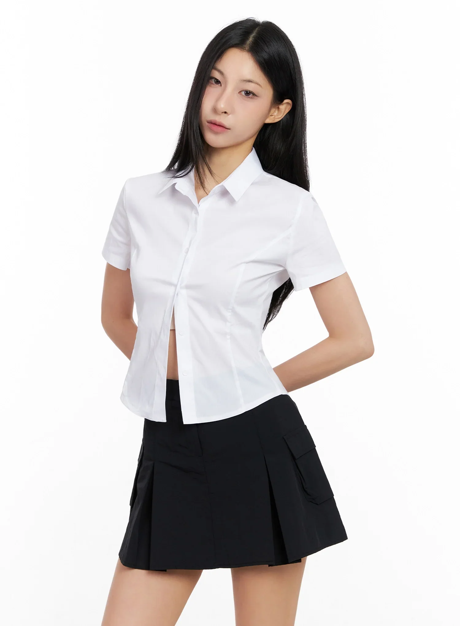 Classic Button-Up Short-Sleeve Shirt IG508 - Image 8