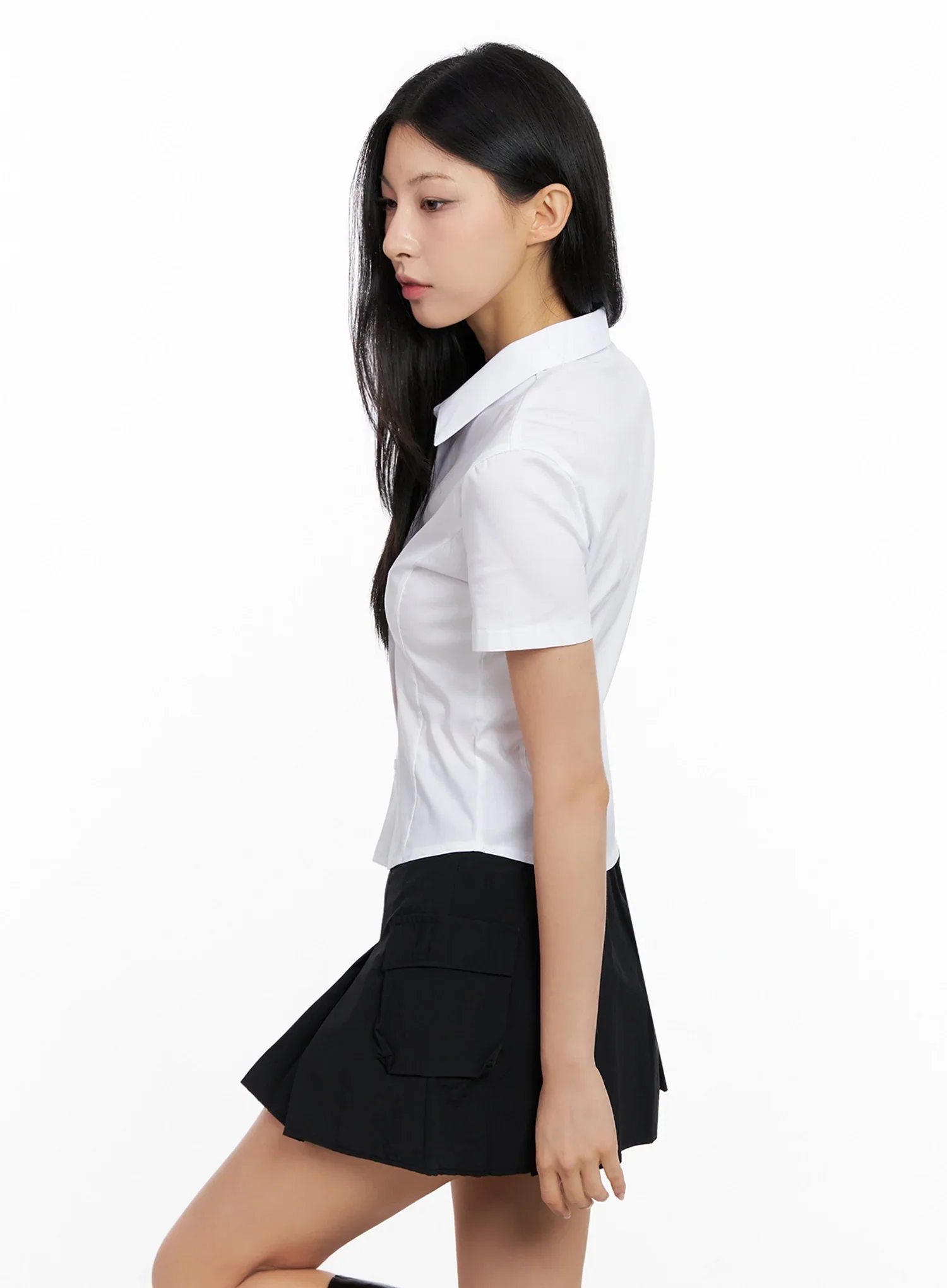 Classic Button-Up Short-Sleeve Shirt IG508 - Image 9