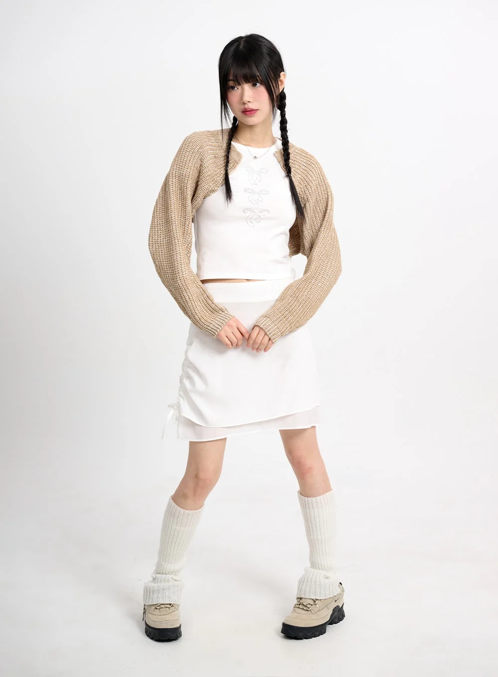 Classic Cropped Knit Bolero CM415 - Image 3
