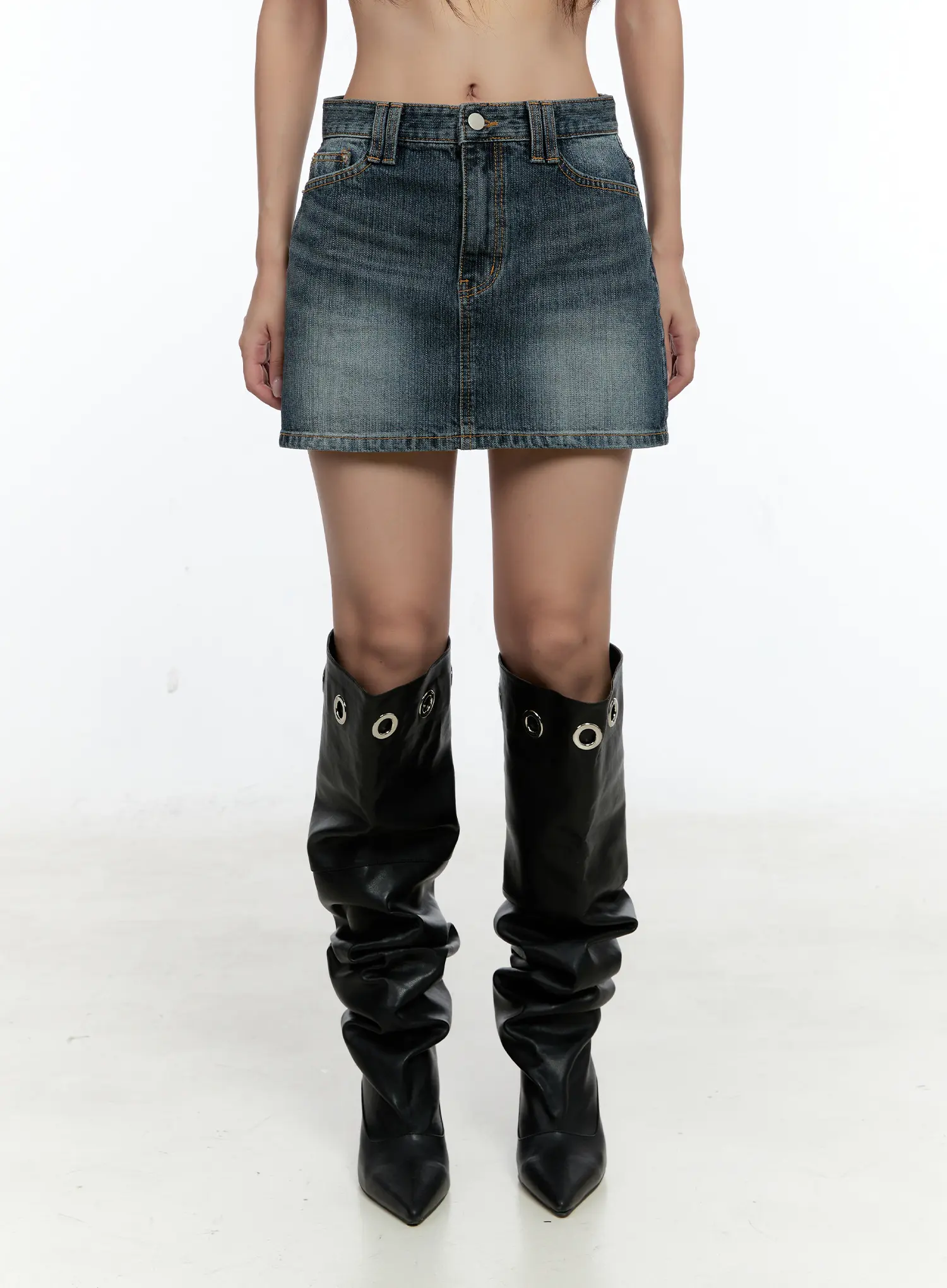 Classic Denim Mini Skirt CS517 - Image 8