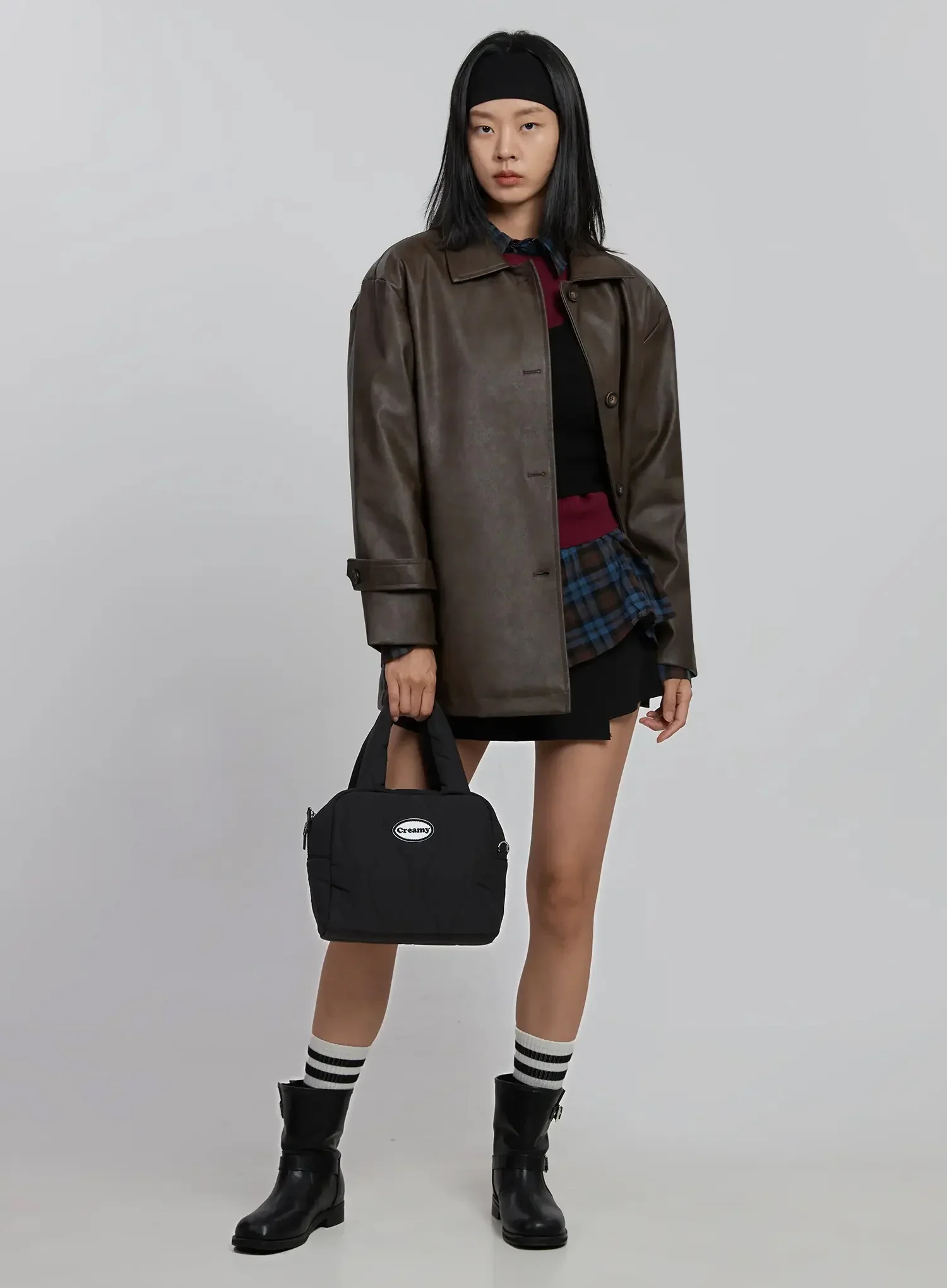 Classic Faux Leather Half Jacket ID504 - Image 14