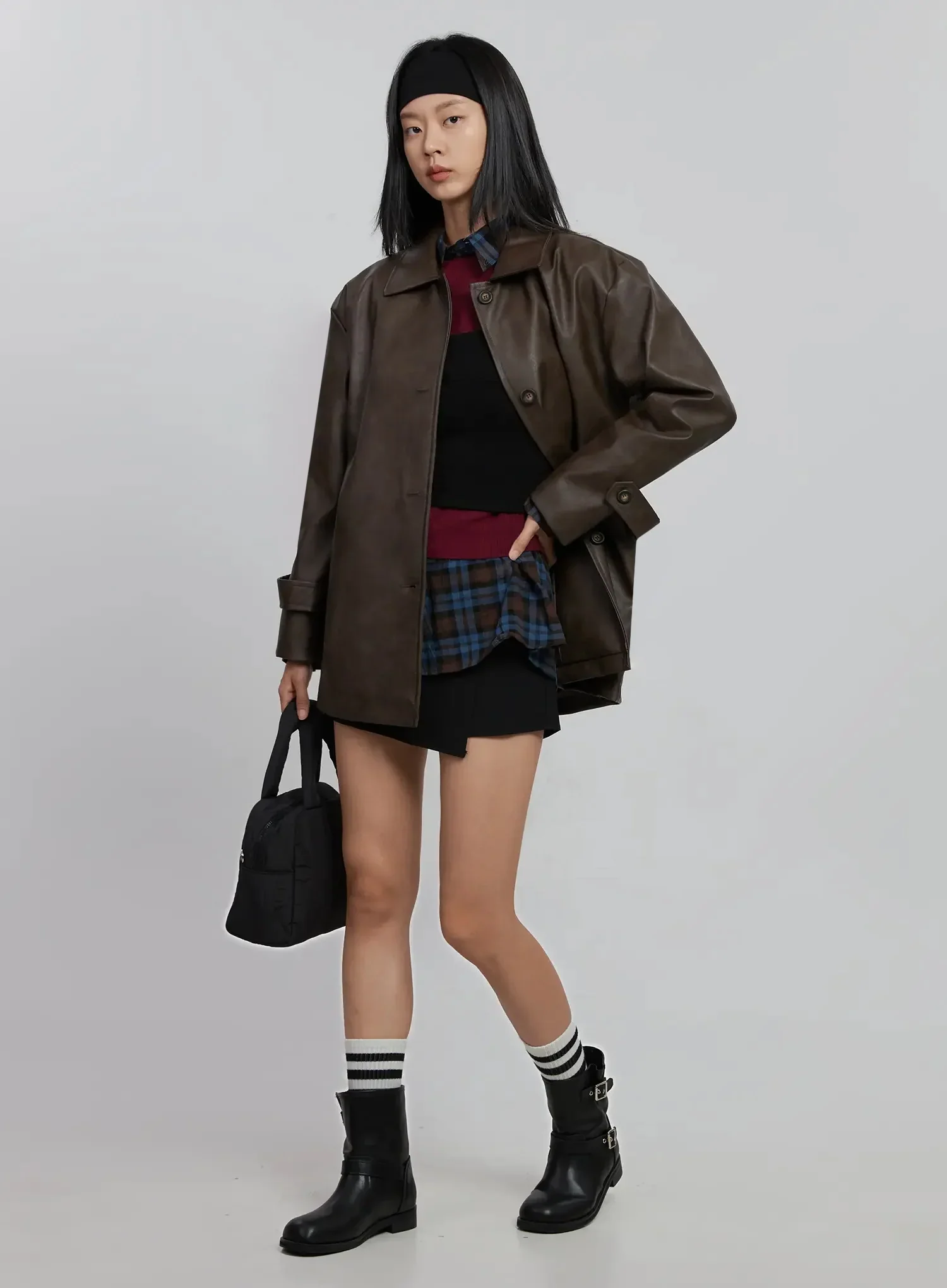 Classic Faux Leather Half Jacket ID504 - Image 2