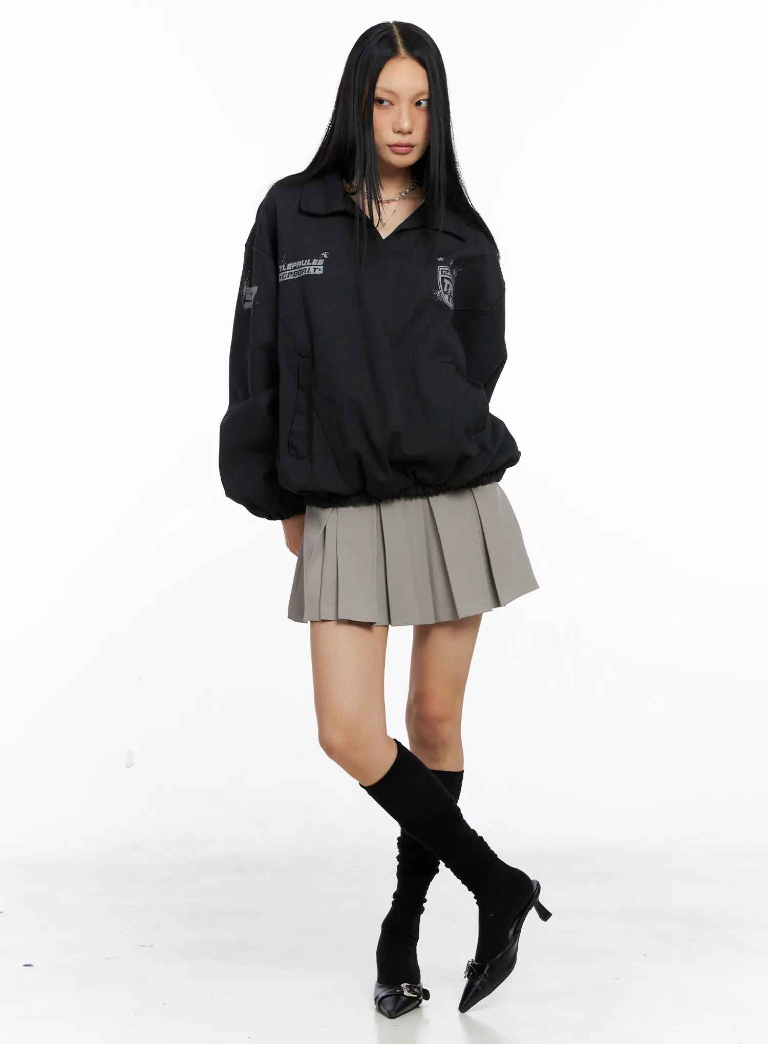 Classic High-Waisted Pleated Mini Skirt CS509 - Image 2