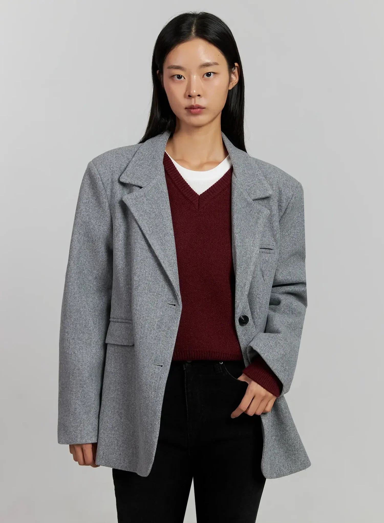 Classic Oversized Wool Jacket IJ505