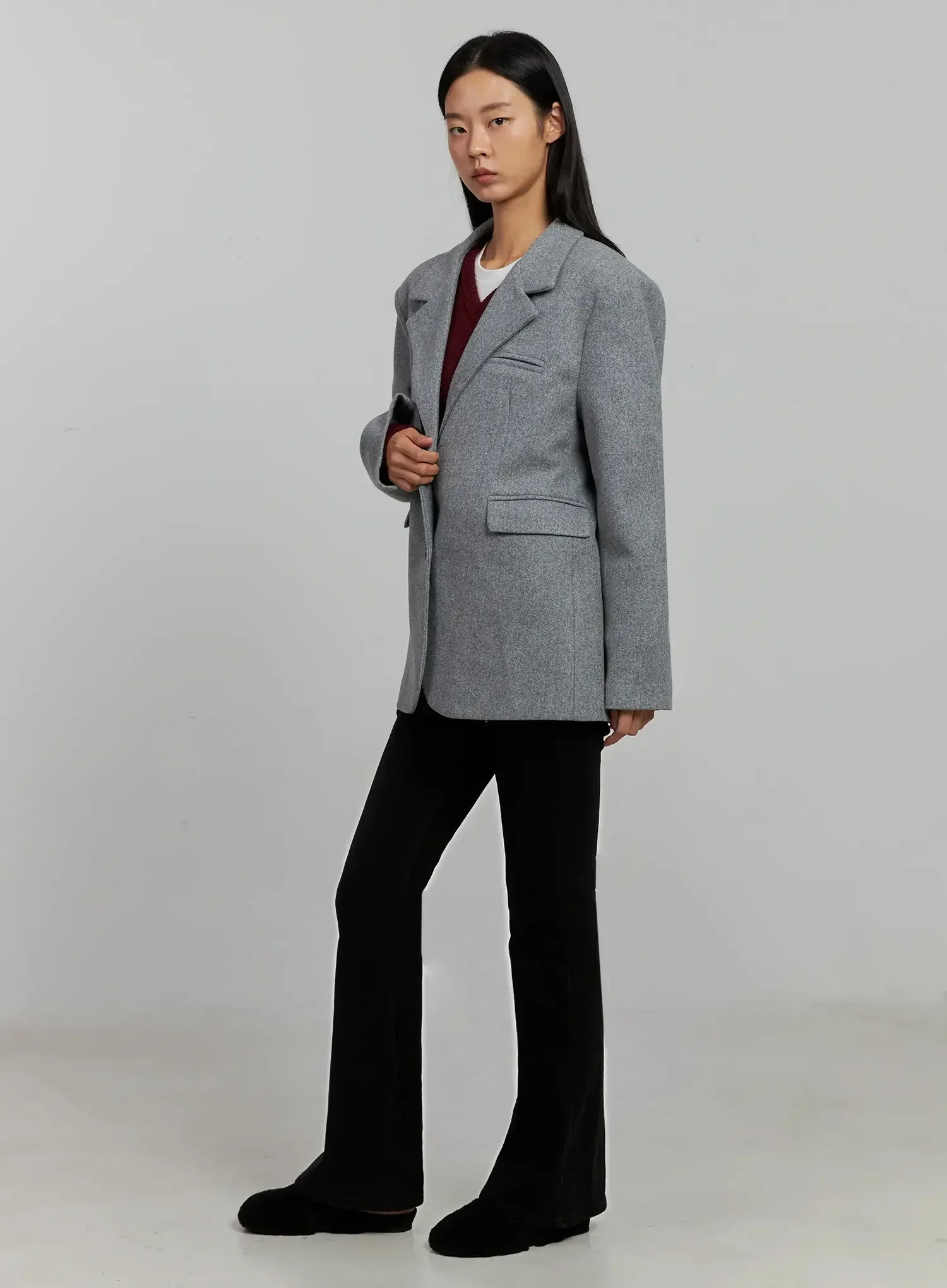 Classic Oversized Wool Jacket IJ505 - Image 13