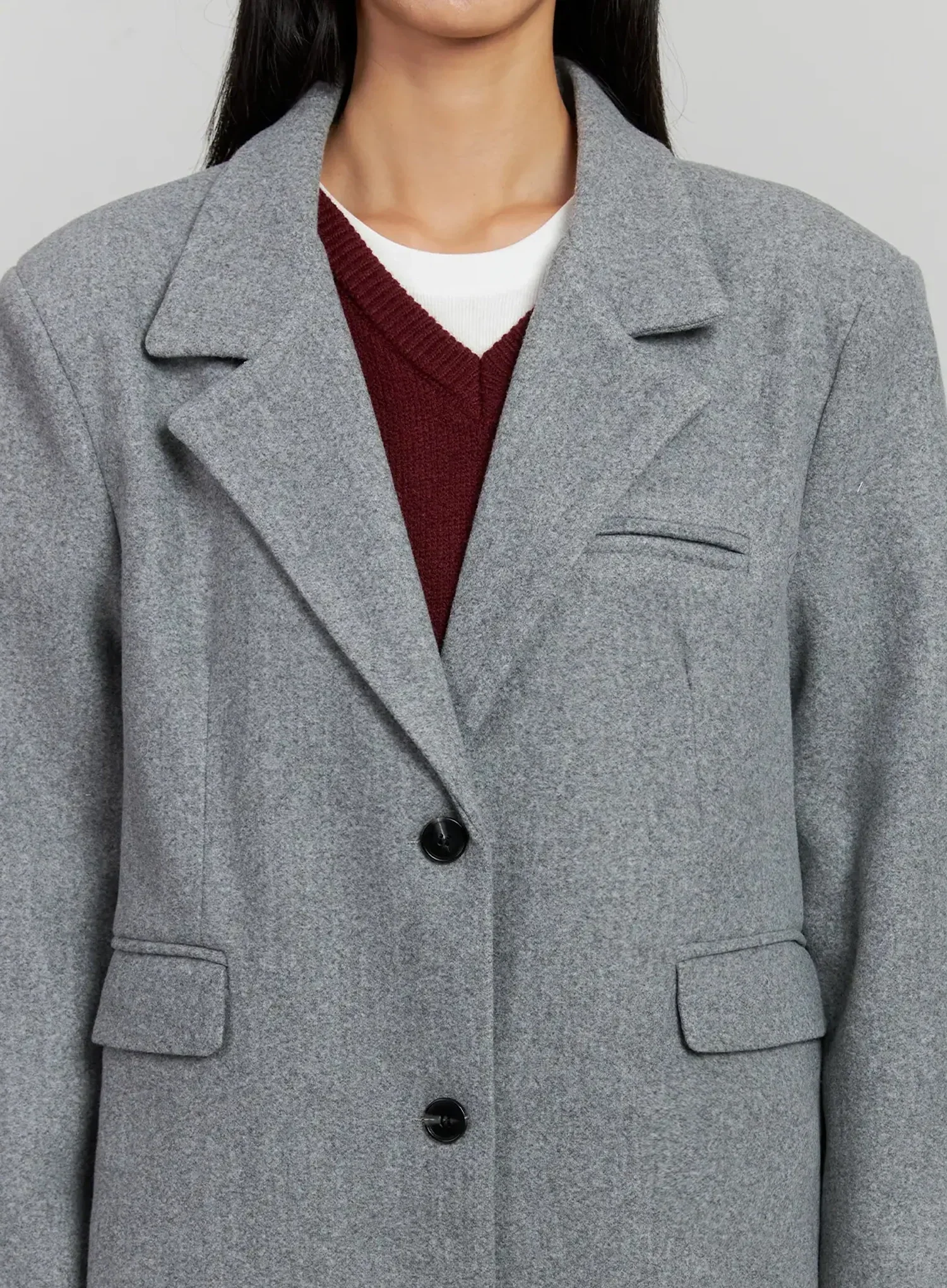 Classic Oversized Wool Jacket IJ505 - Image 4