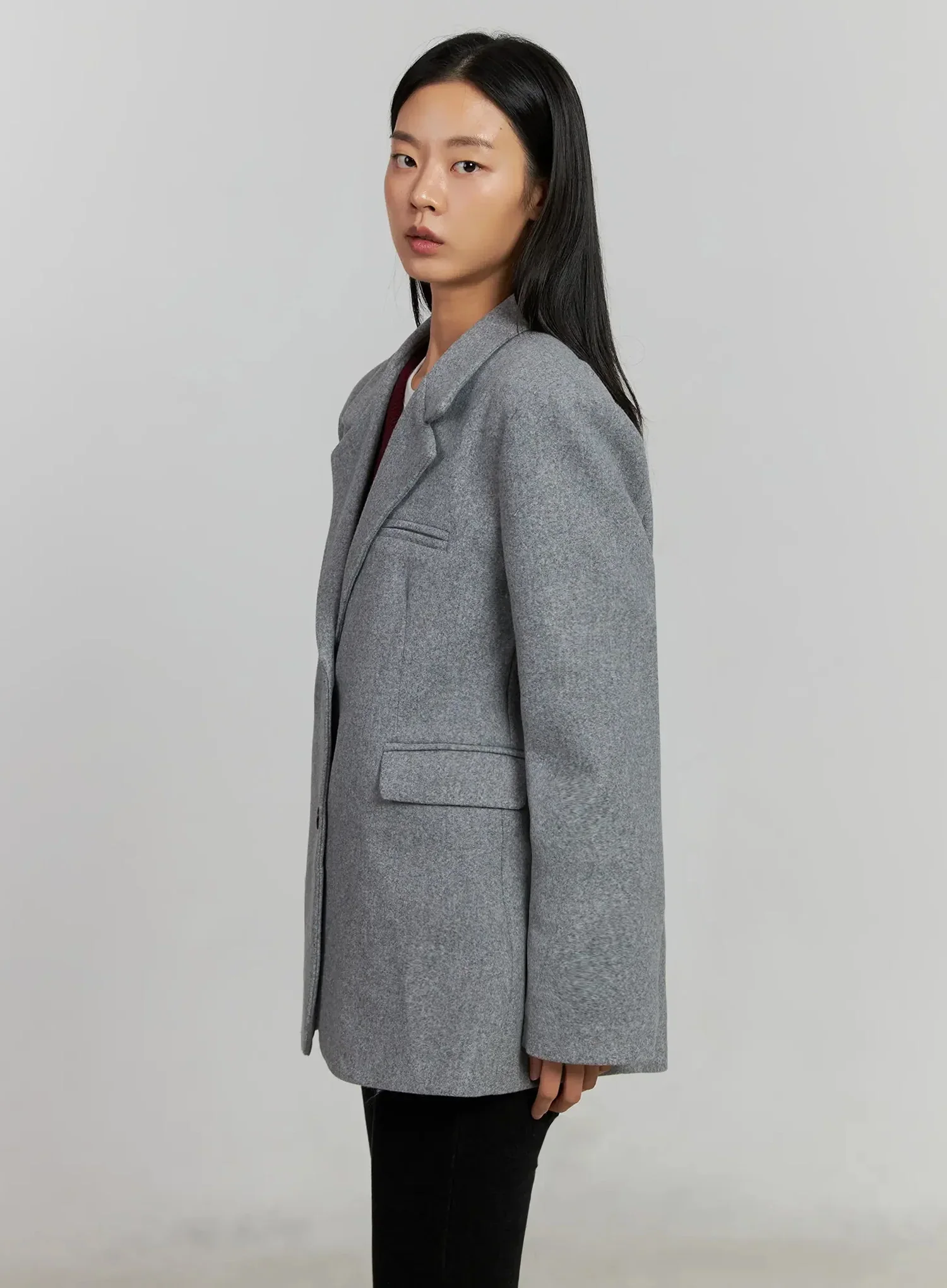 Classic Oversized Wool Jacket IJ505 - Image 7