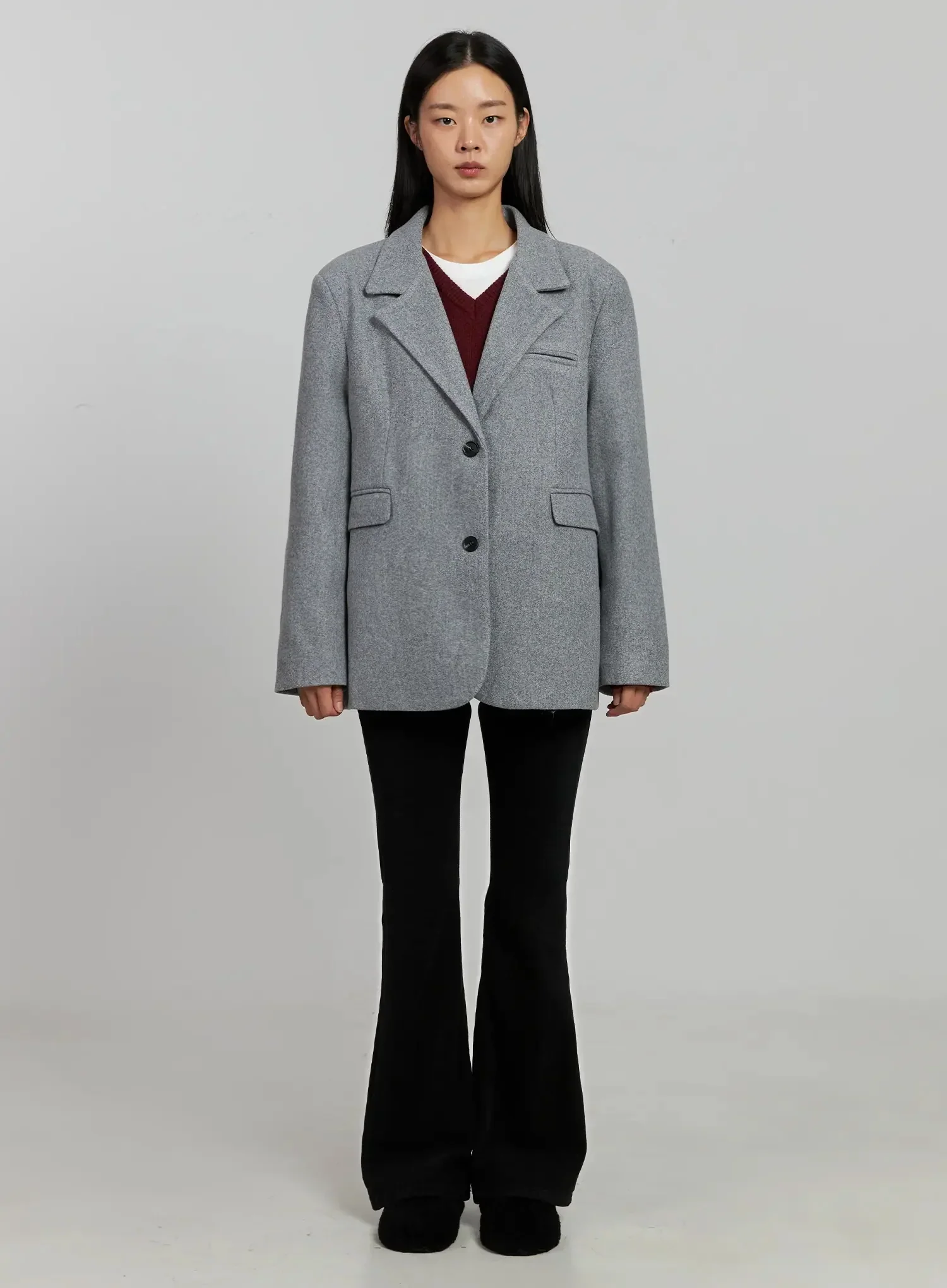 Classic Oversized Wool Jacket IJ505 - Image 9