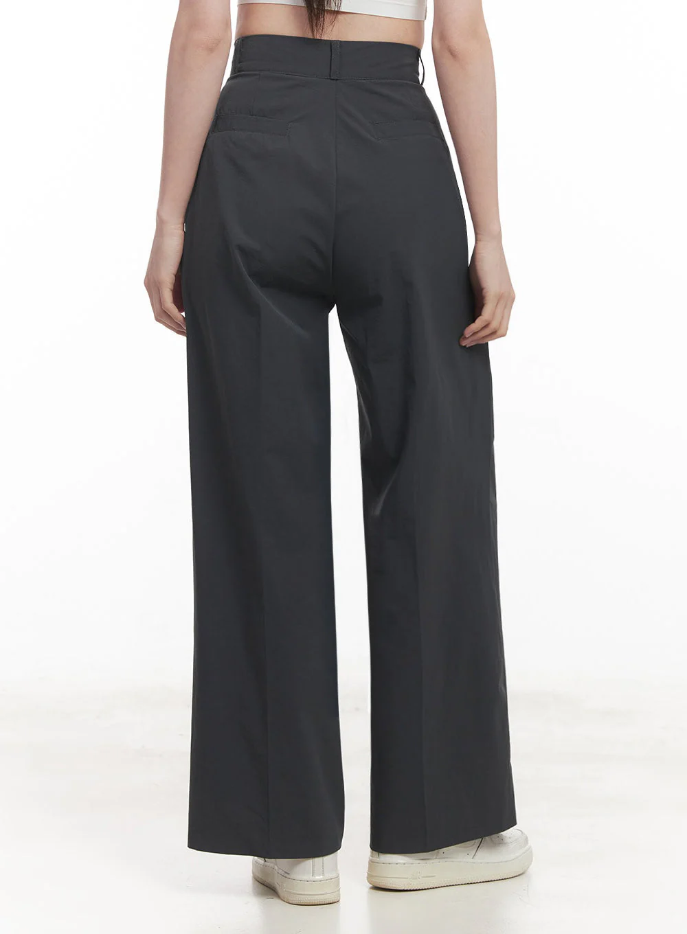 Classic Pintuck Wide-Leg Slacks IY513 - Image 11