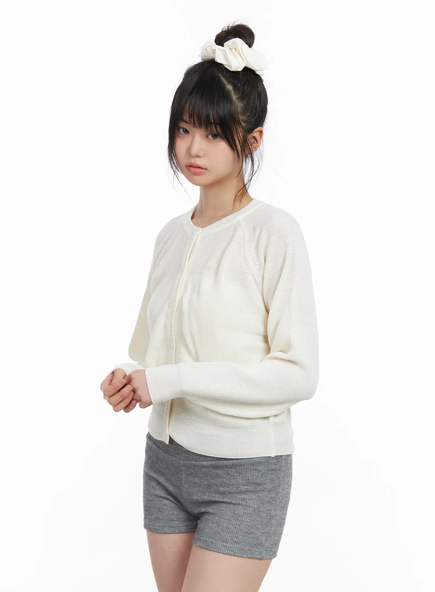 Classic Round Button-Up Cardigan CM513 - Image 10