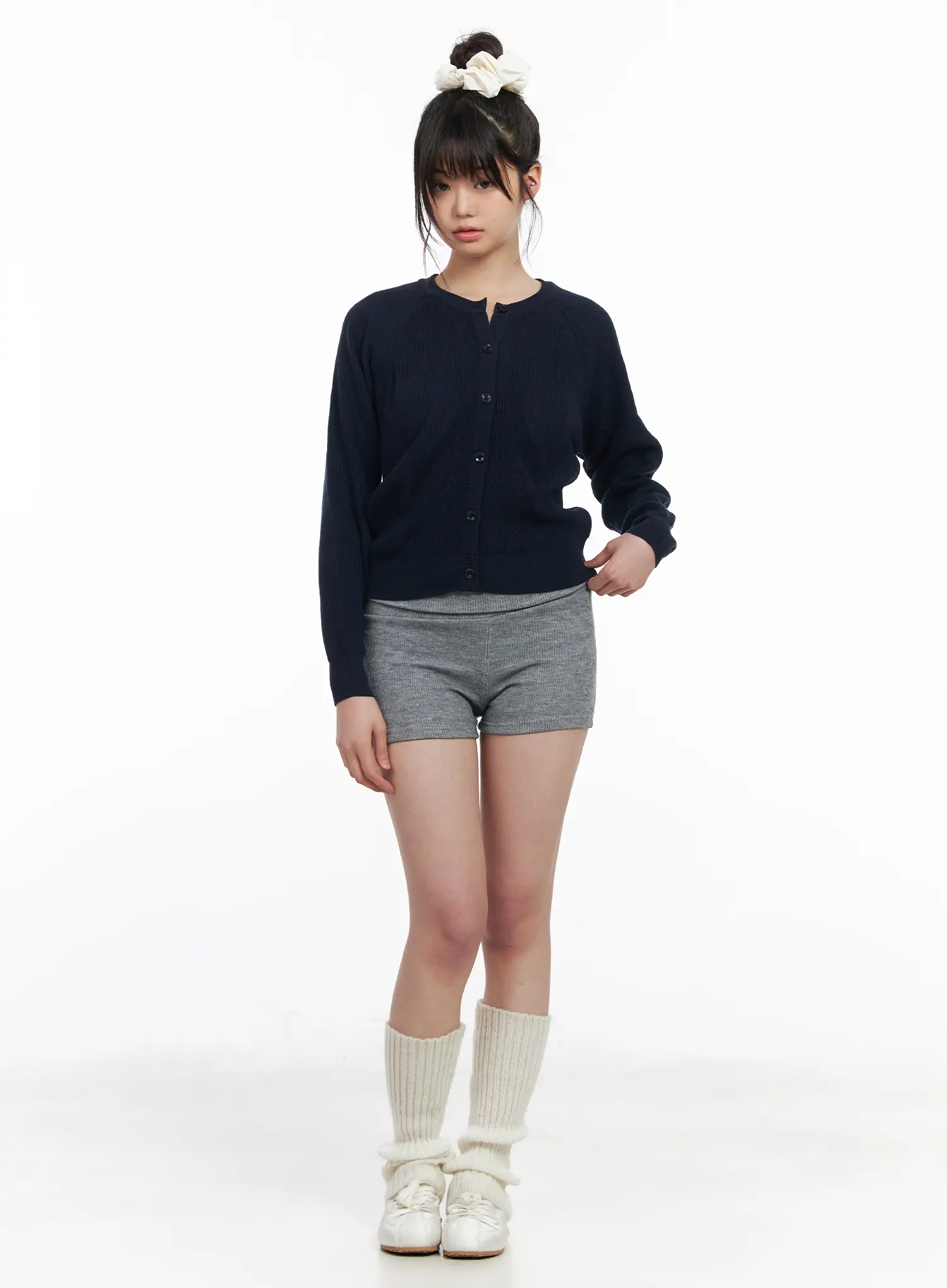 Classic Round Button-Up Cardigan CM513 - Image 3