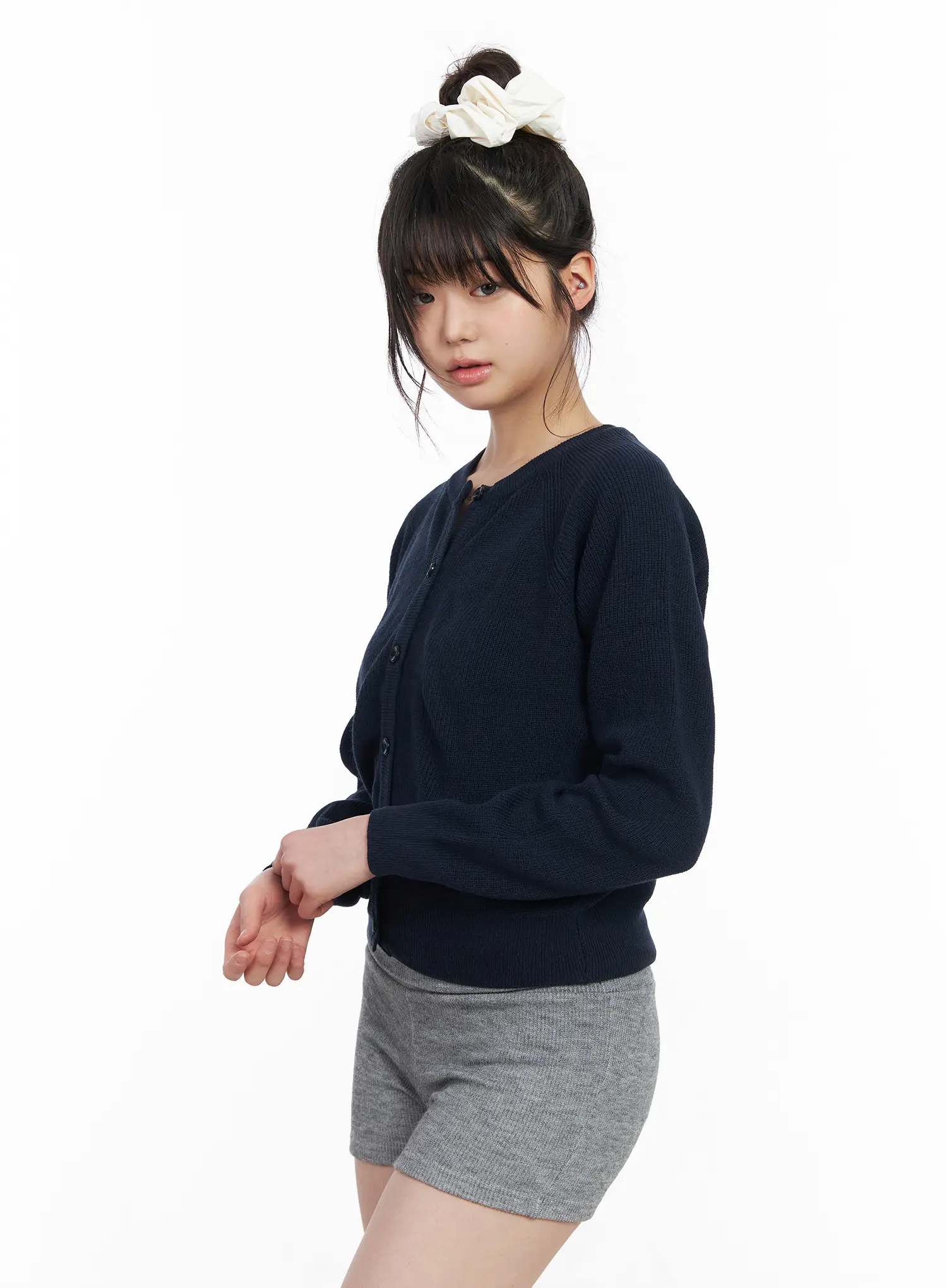 Classic Round Button-Up Cardigan CM513 - Image 6