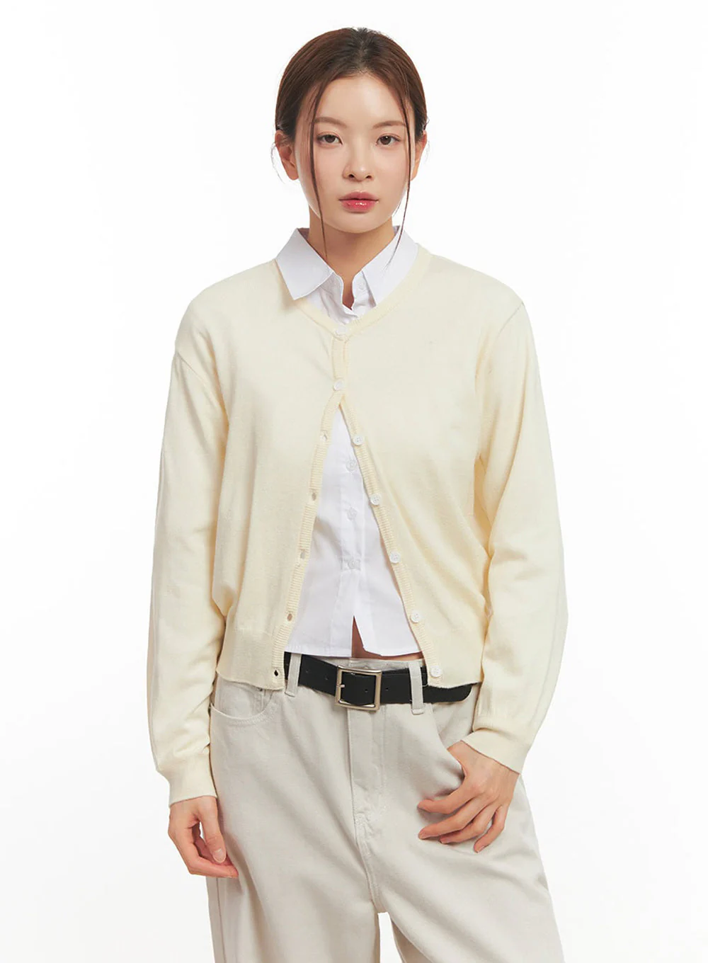 Classic Round Neck Cardigan IM513 - Image 14